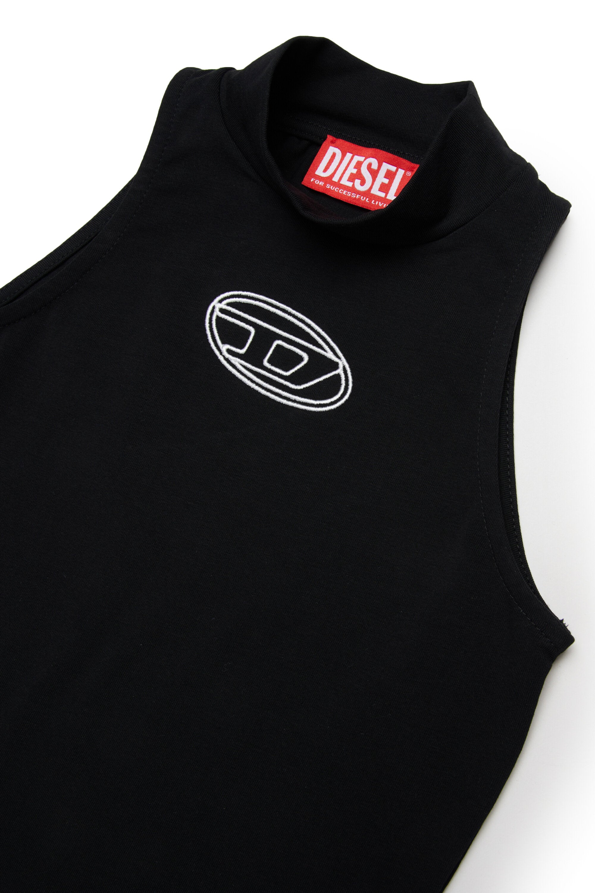 Sleeveless bodysuit with logo