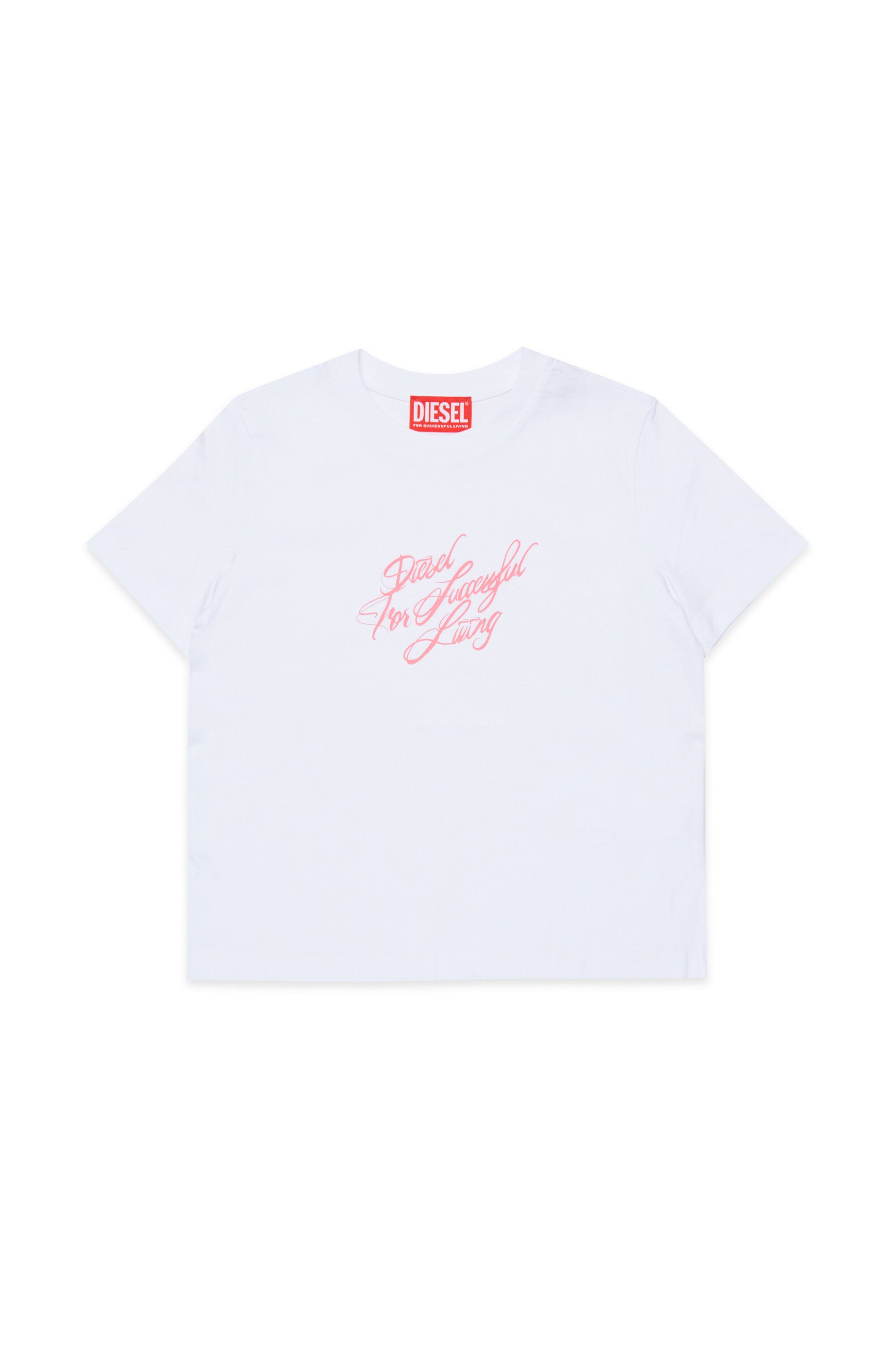 Camiseta con logotipo caligráfico