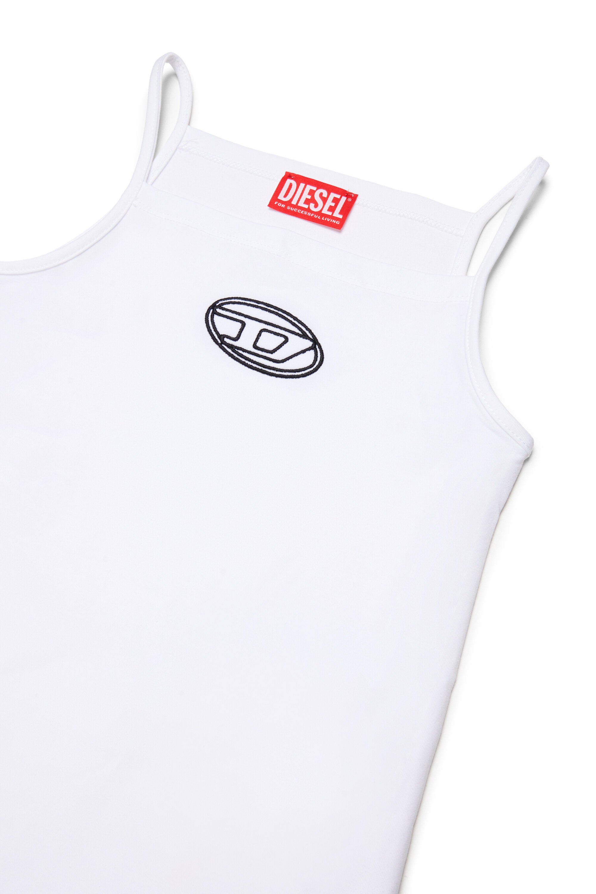 Vestido corto con logo Oval D