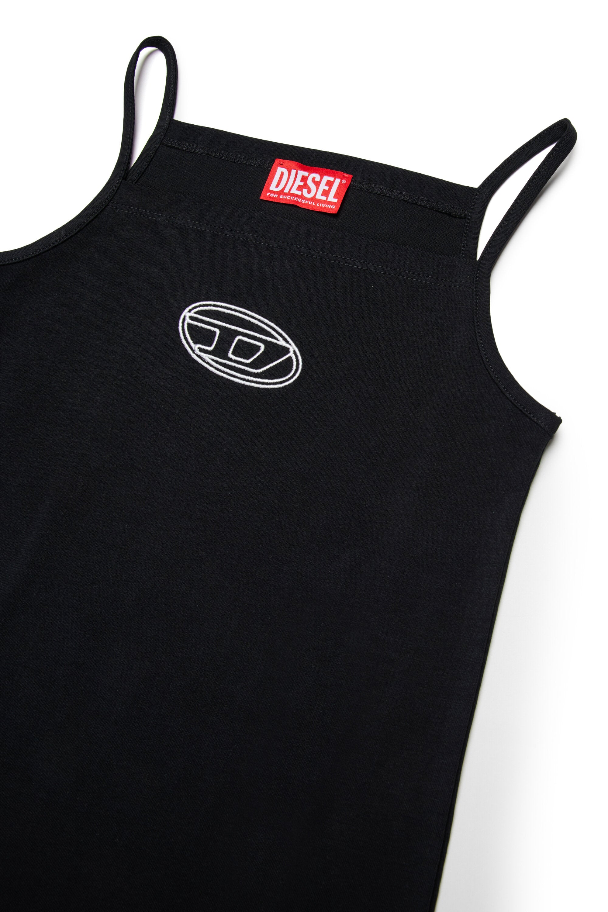 Vestido corto con logo Oval D