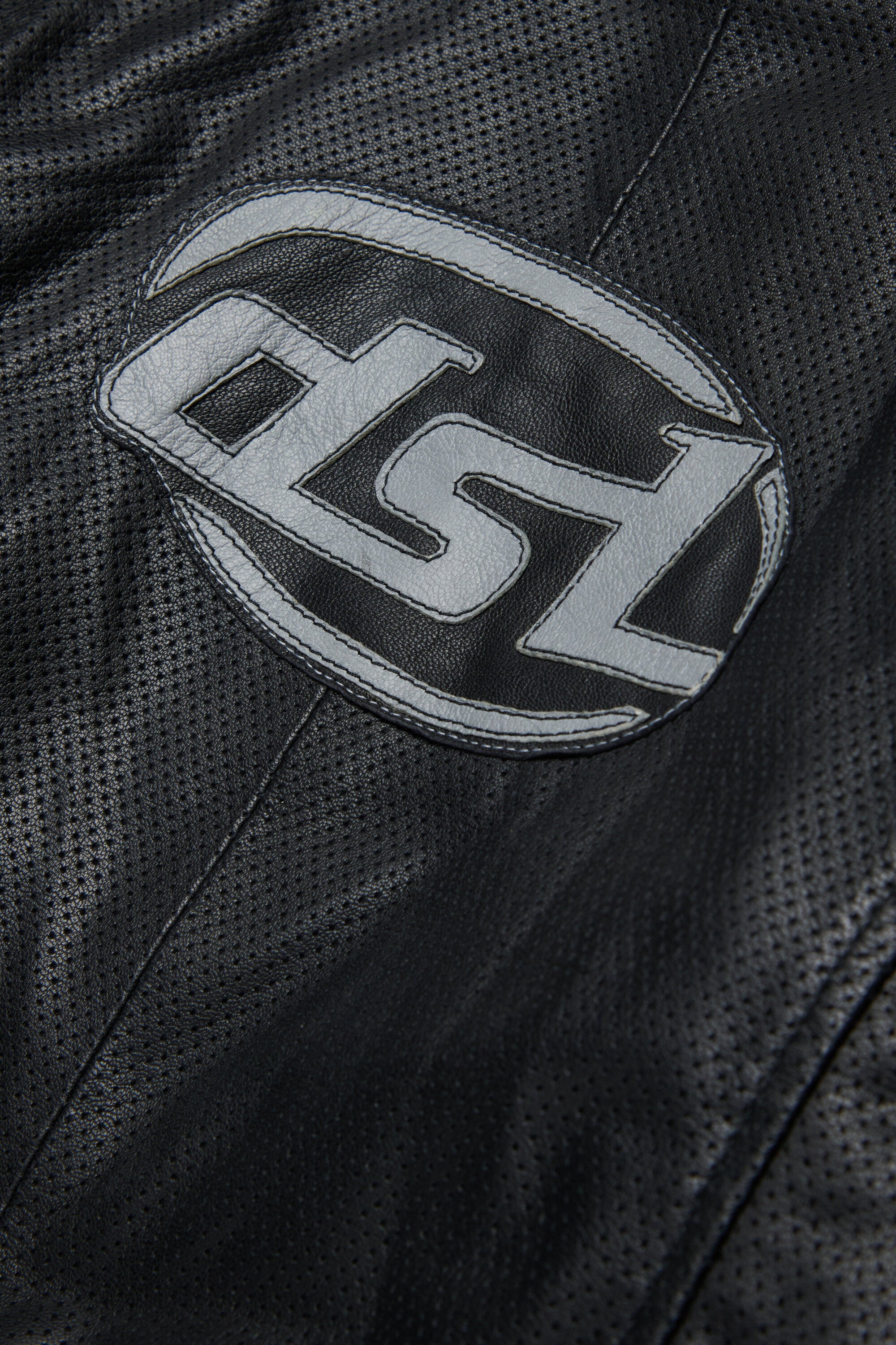 Biker jacket with printed logo