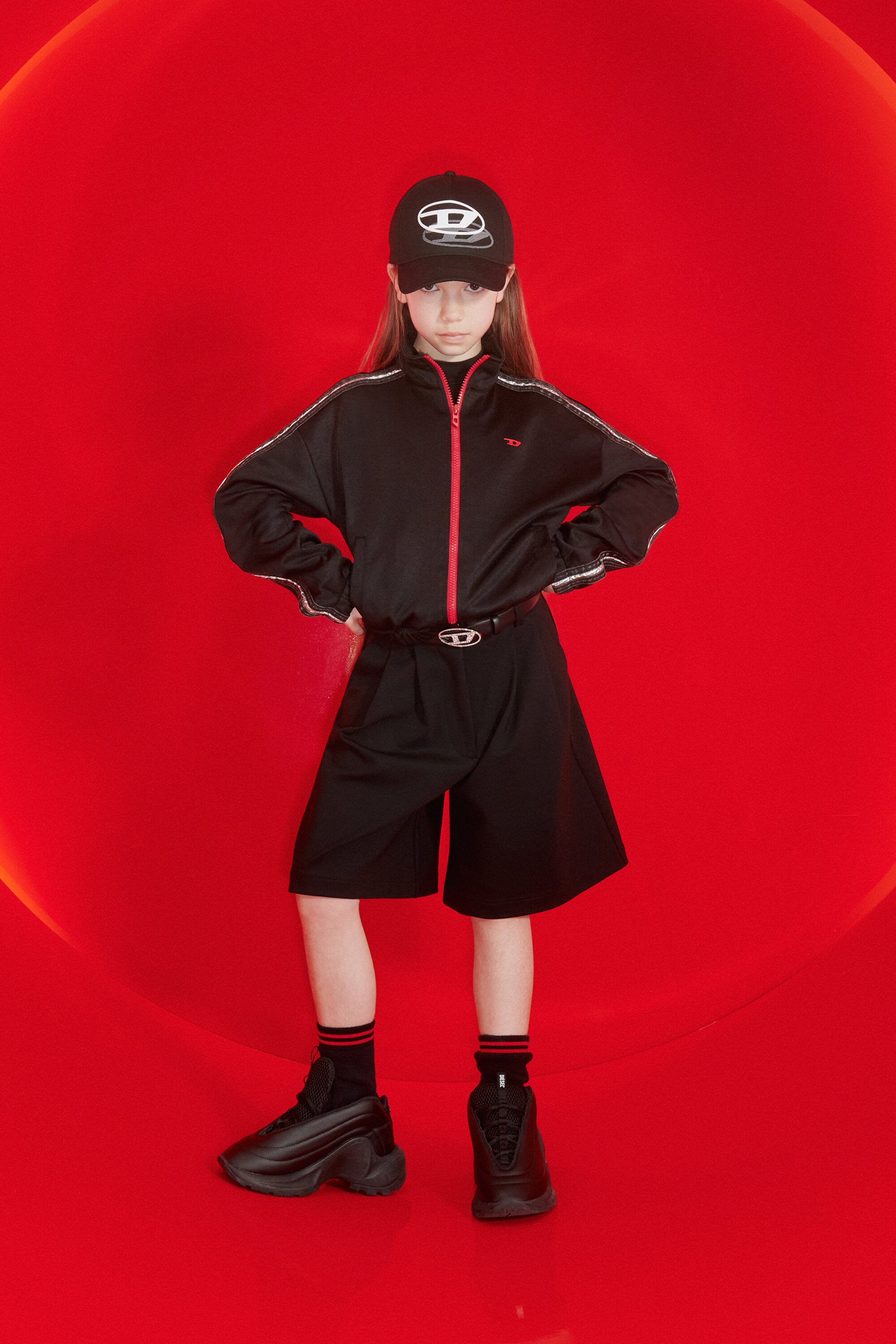 Formal shorts with logo and pleats