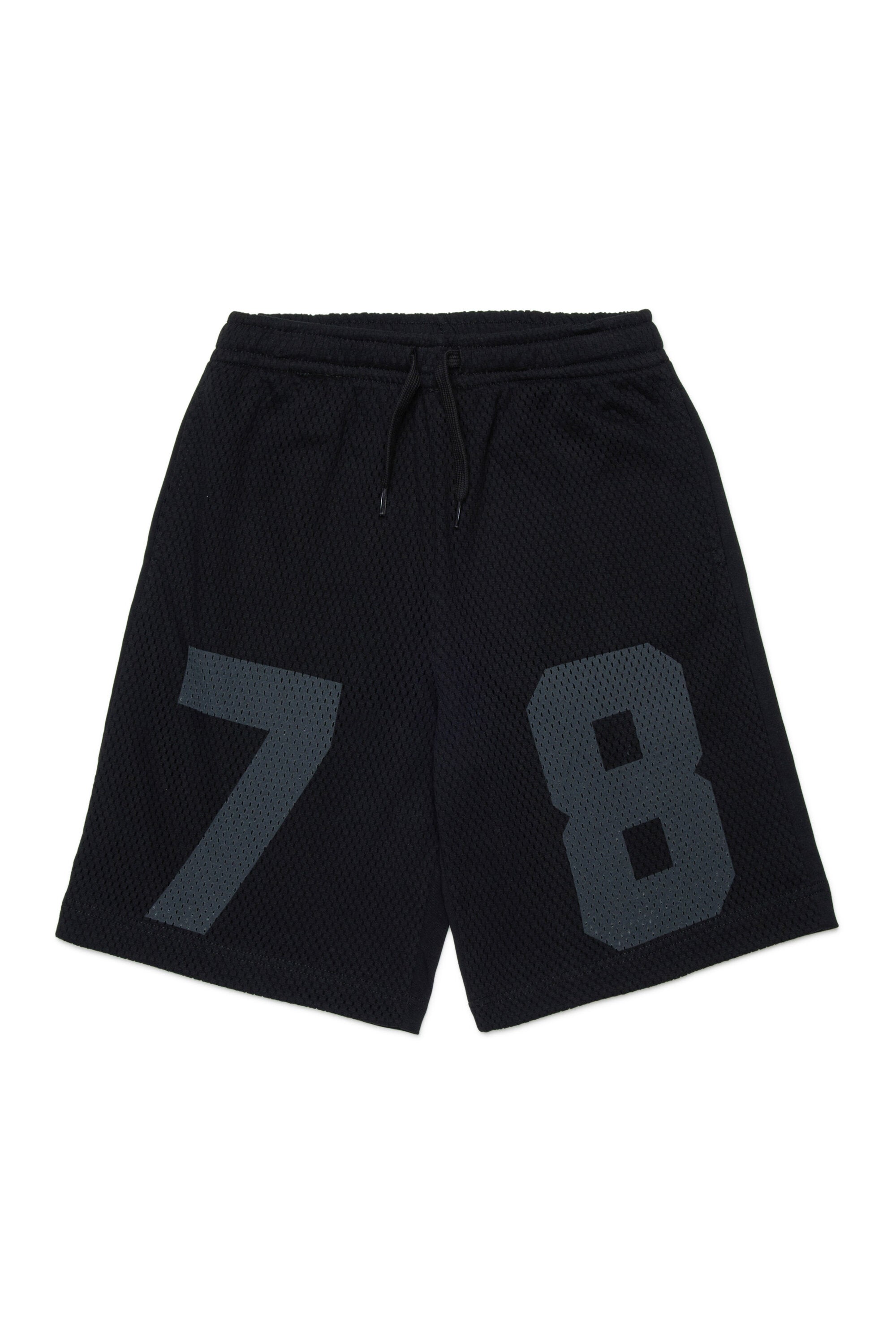 Shorts de felpa con números frontales