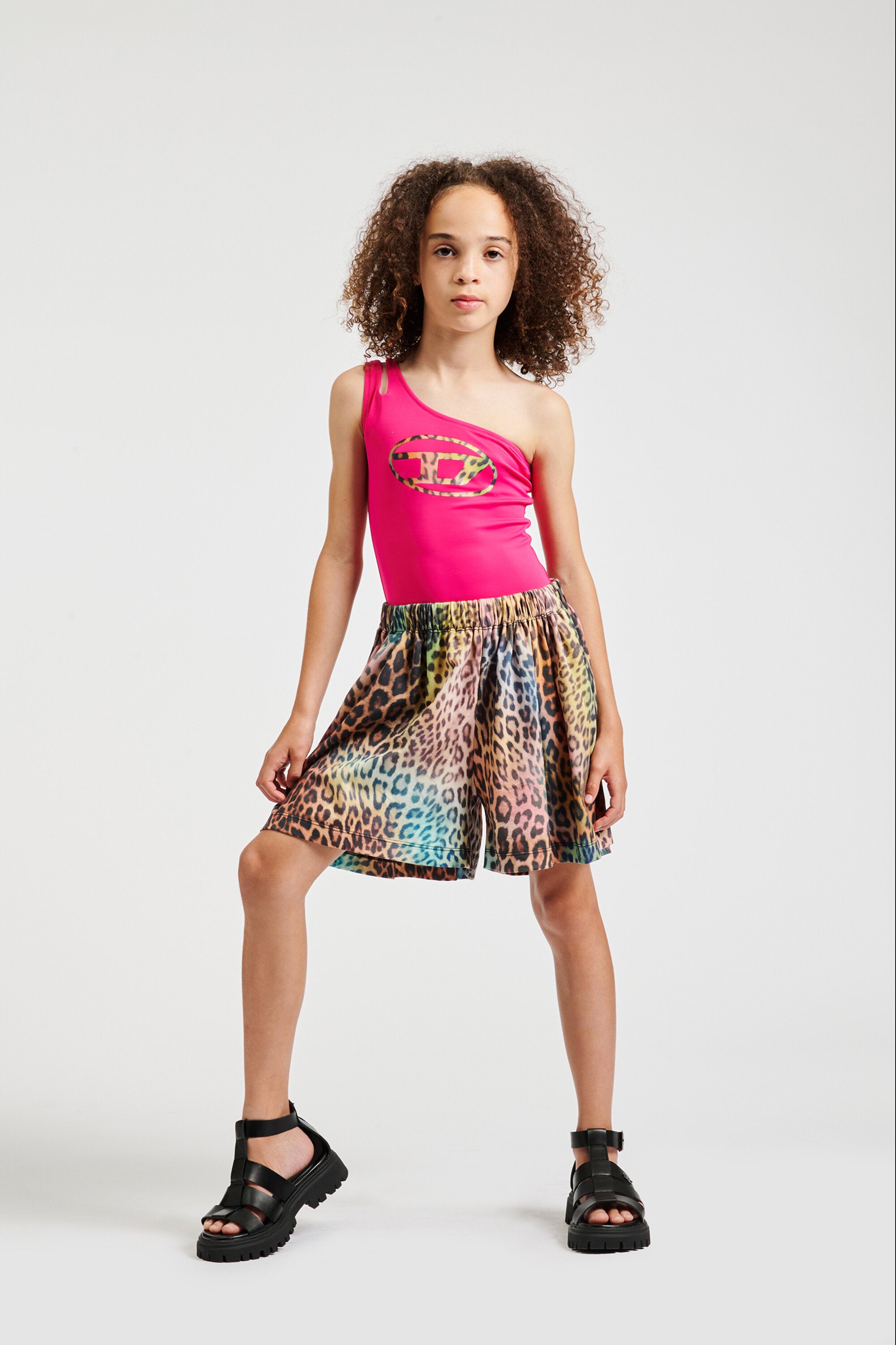 Fleece shorts with logo