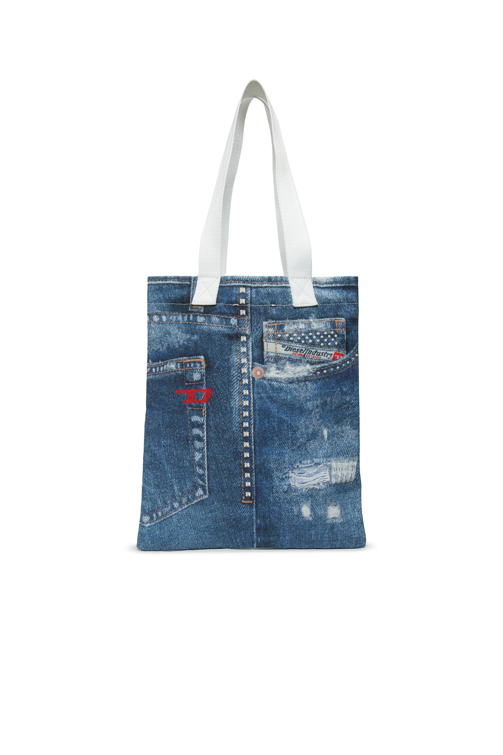 Wrisy tote bag with denim effect
