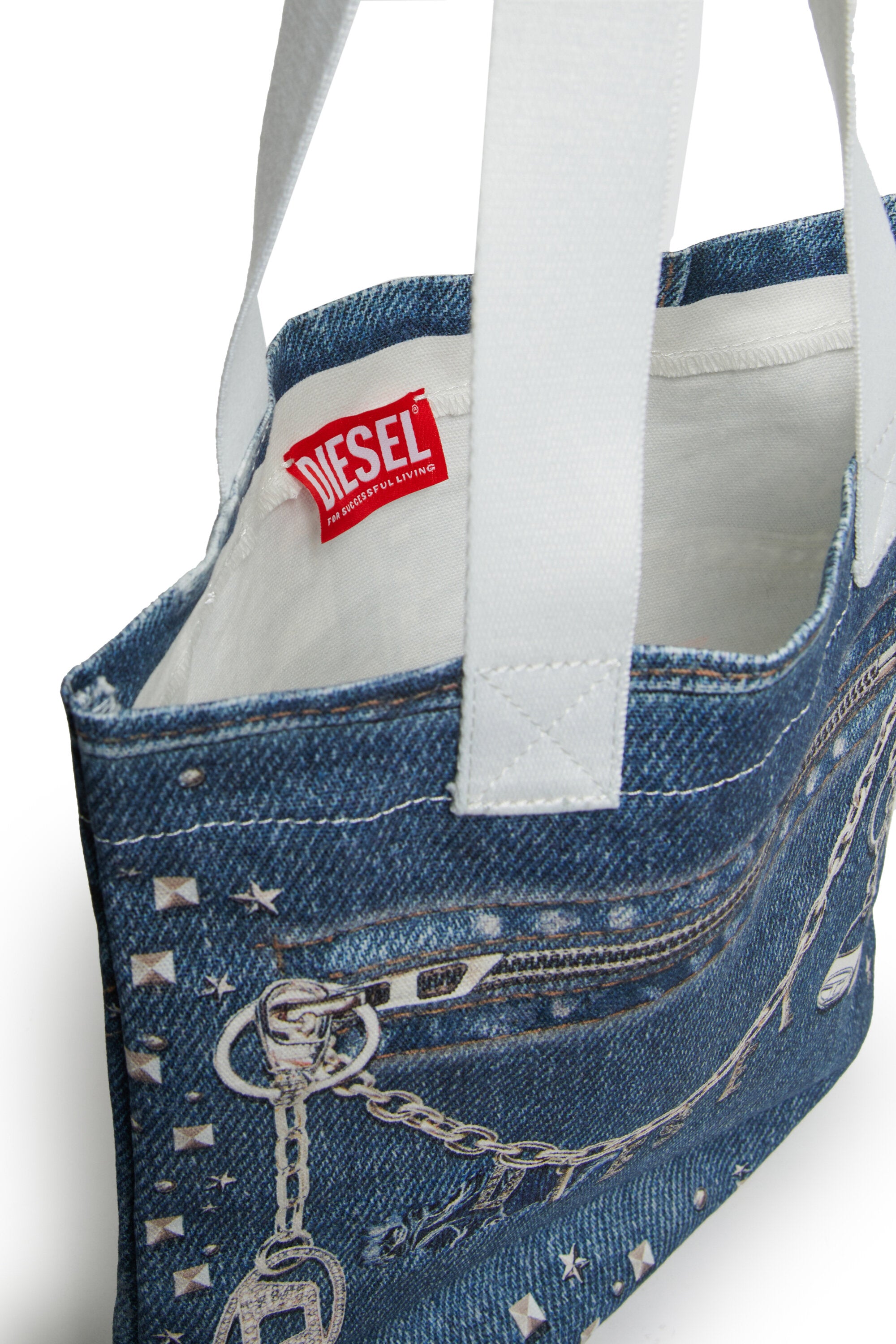 Wrisy tote bag with denim effect