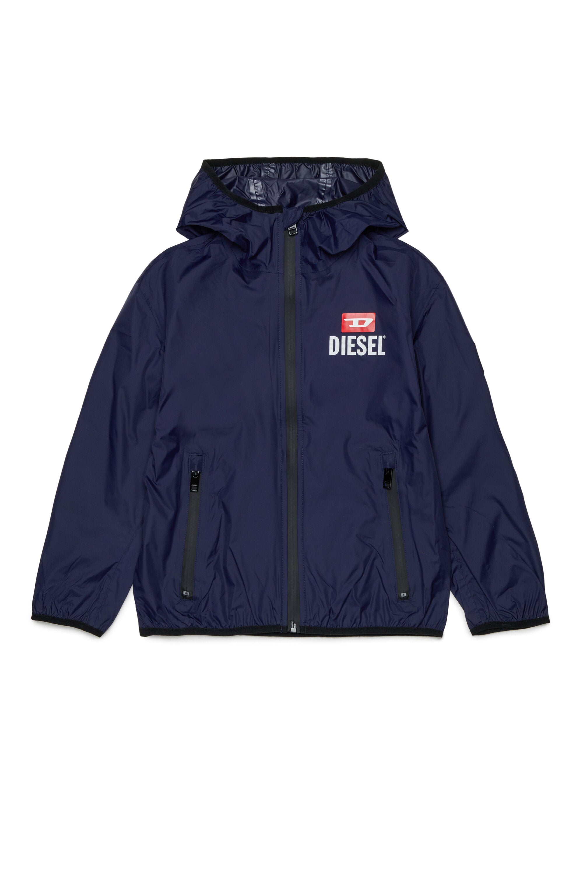 Chaqueta cortavientos con logo estampado