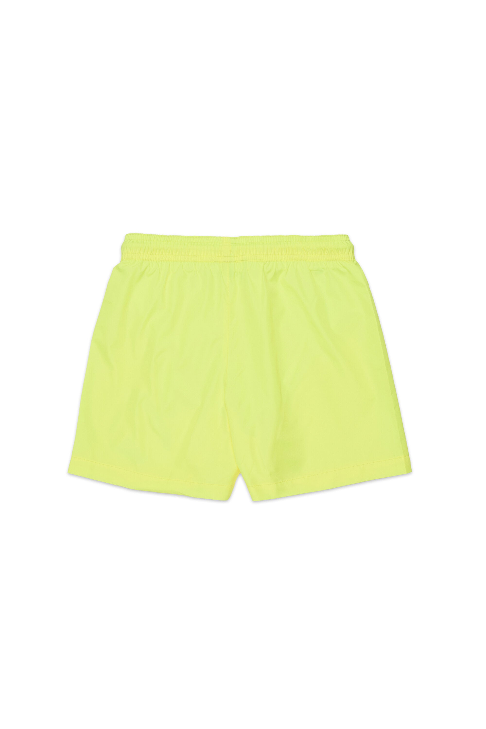 Boxer swim trunks with logo