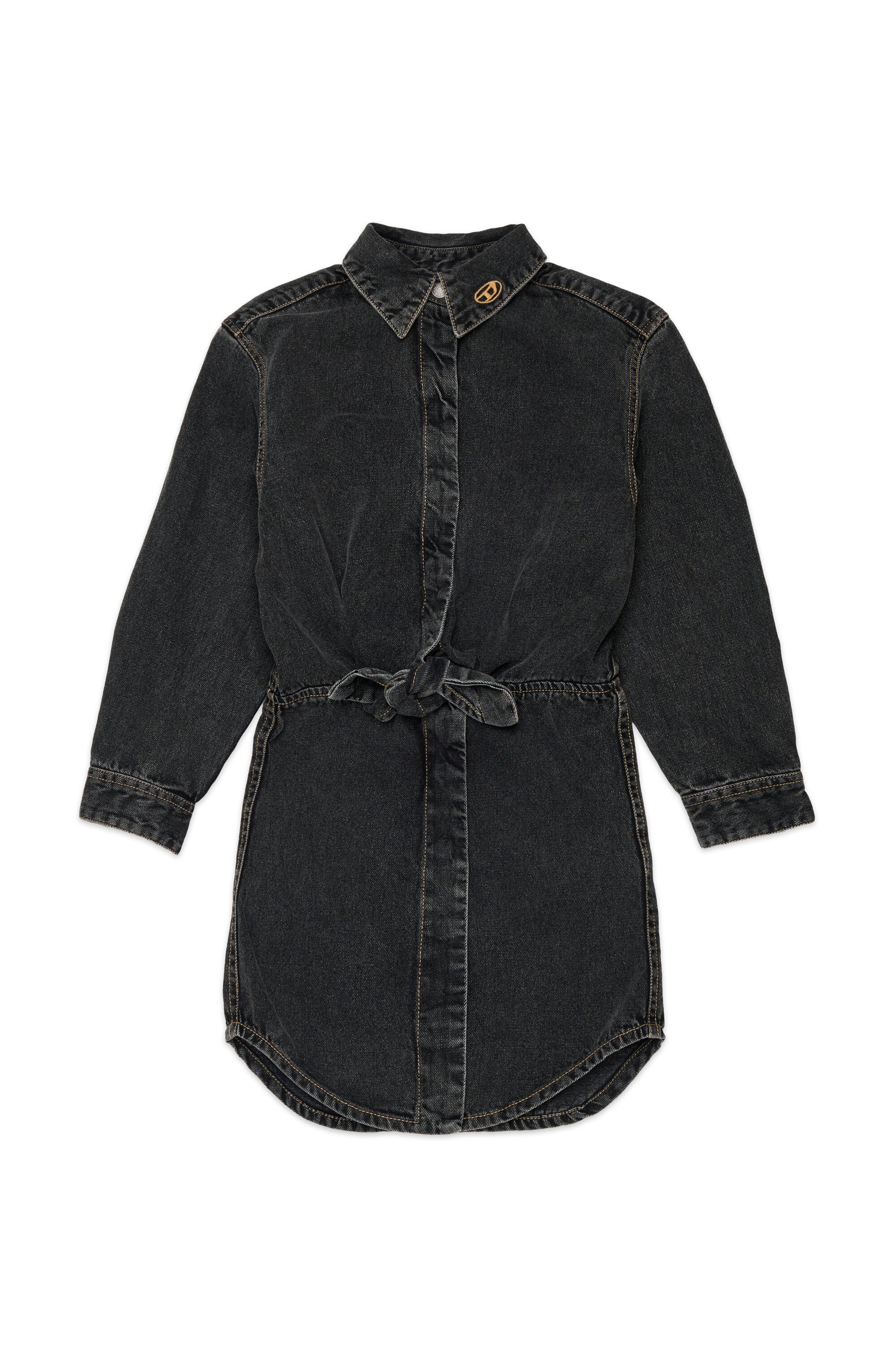 Denim dress with logo