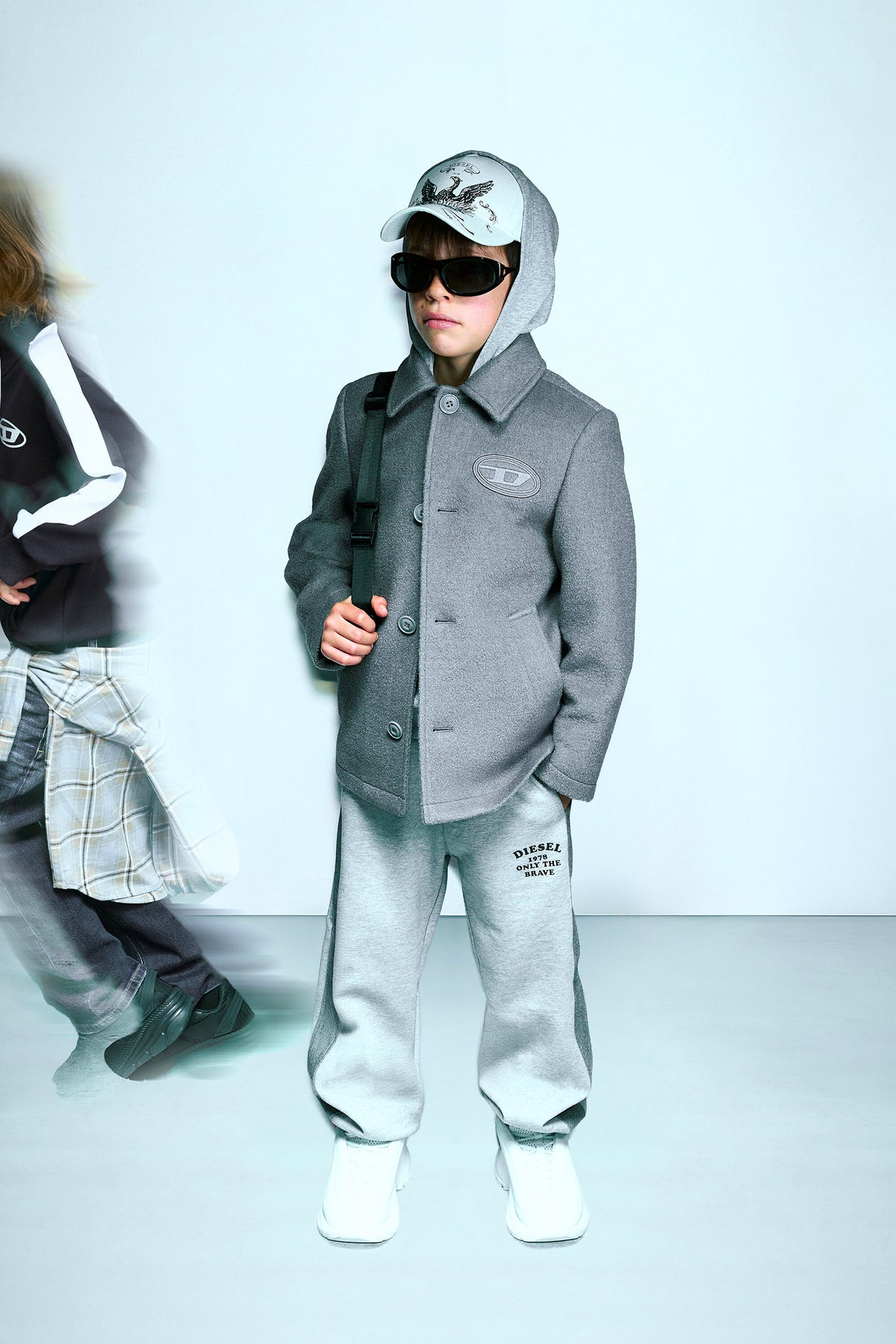 Coat with logo