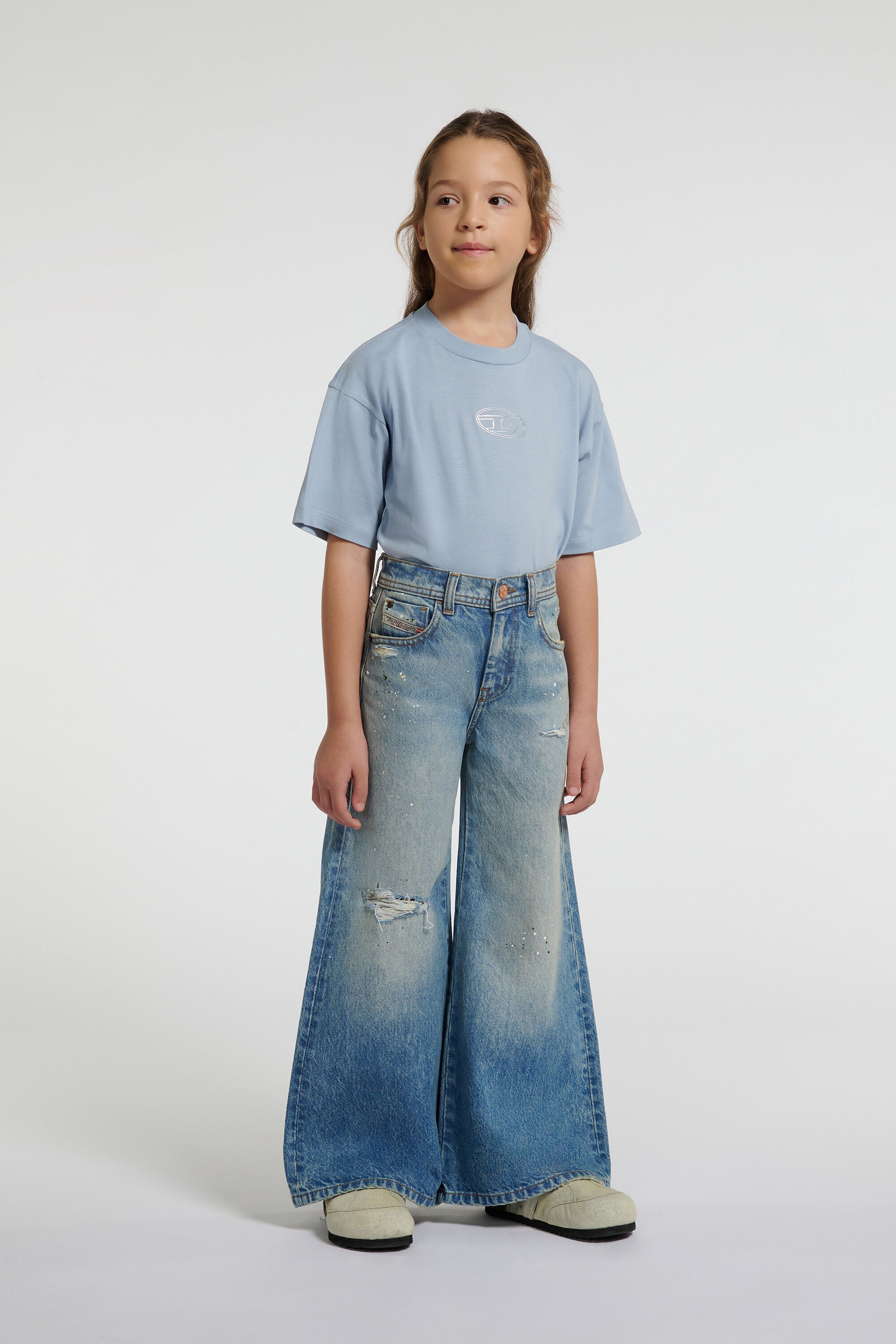 Jeans corte acampanado efecto desgastado - D-Aromy