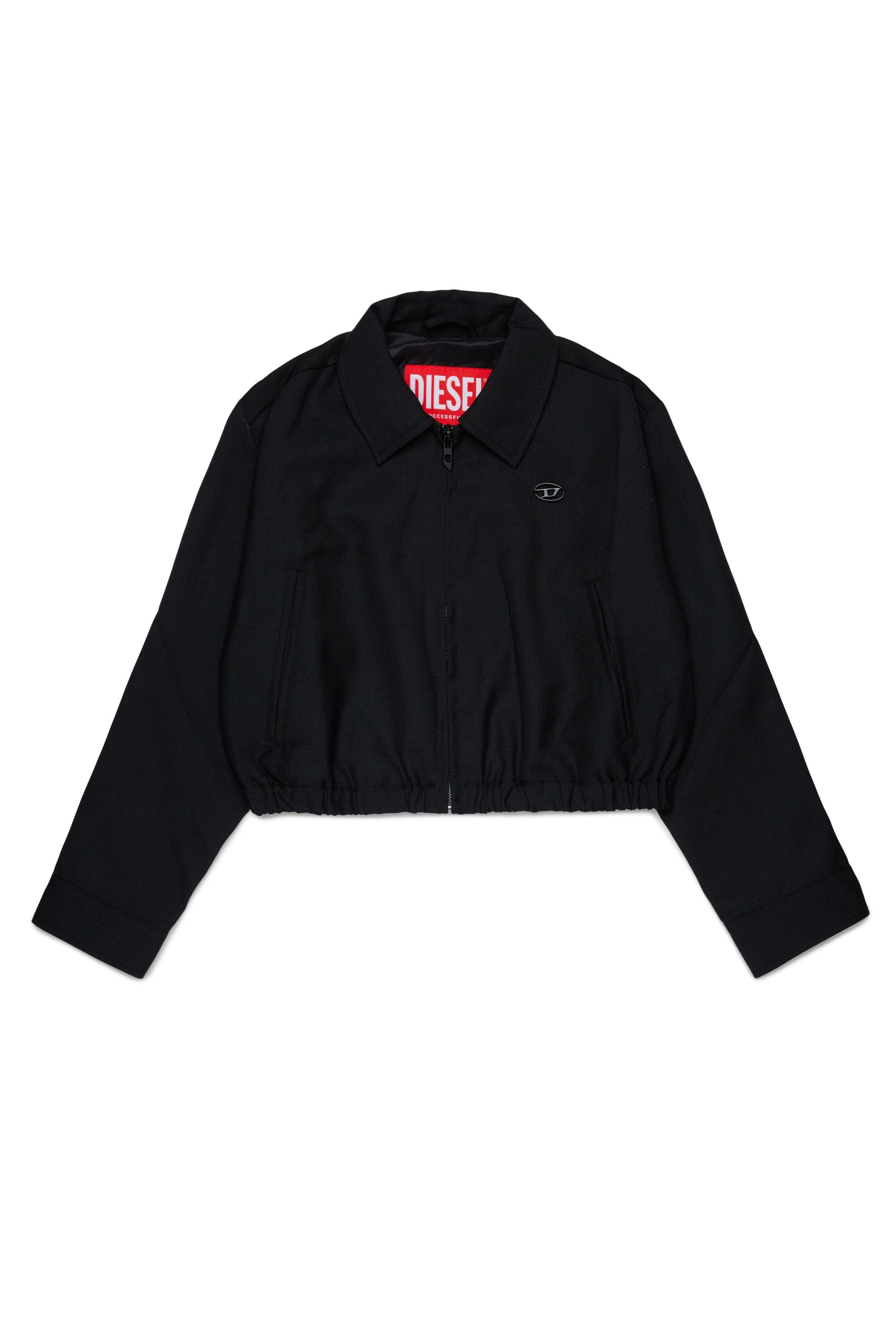 Chaqueta corta con logo estampado