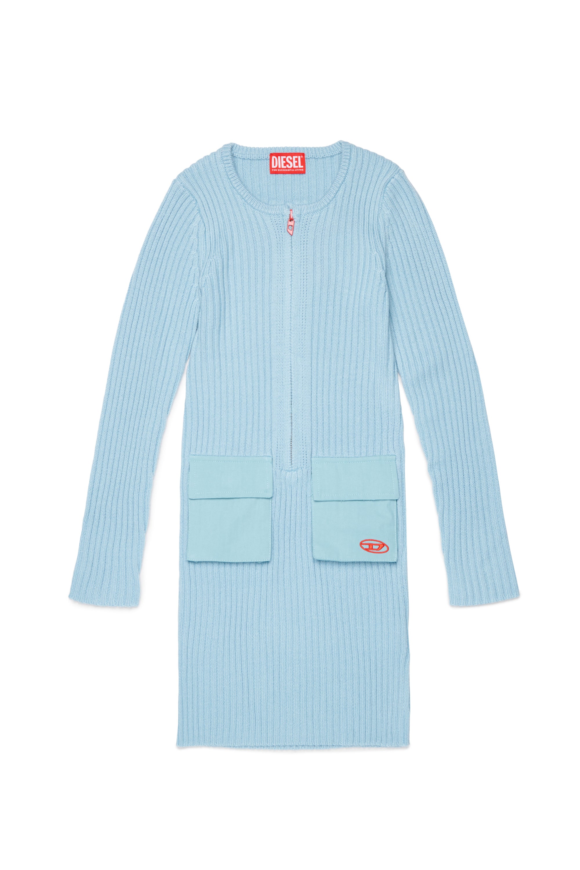 Vestido midi de punto con logo
