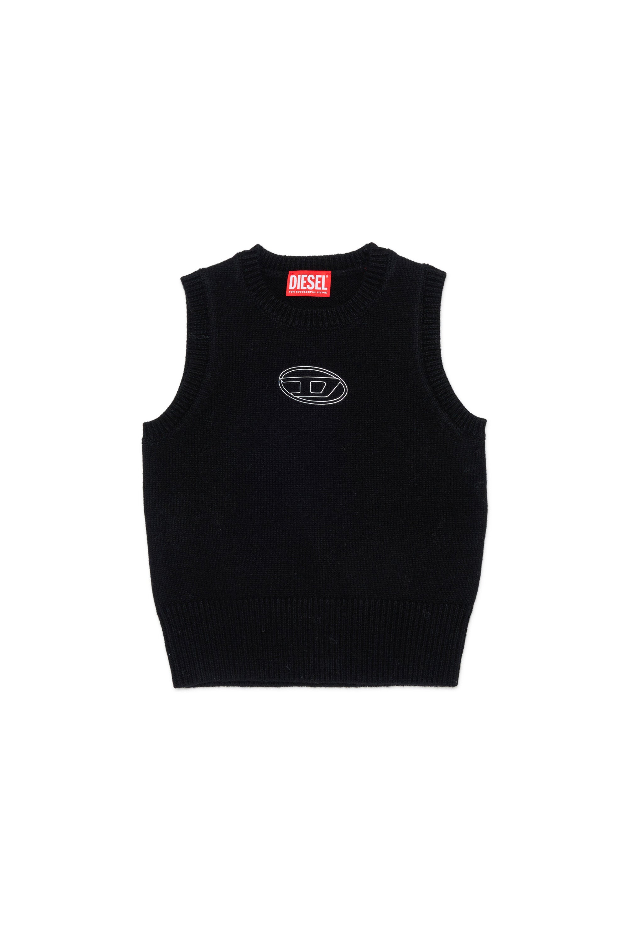 Knit vest with logo