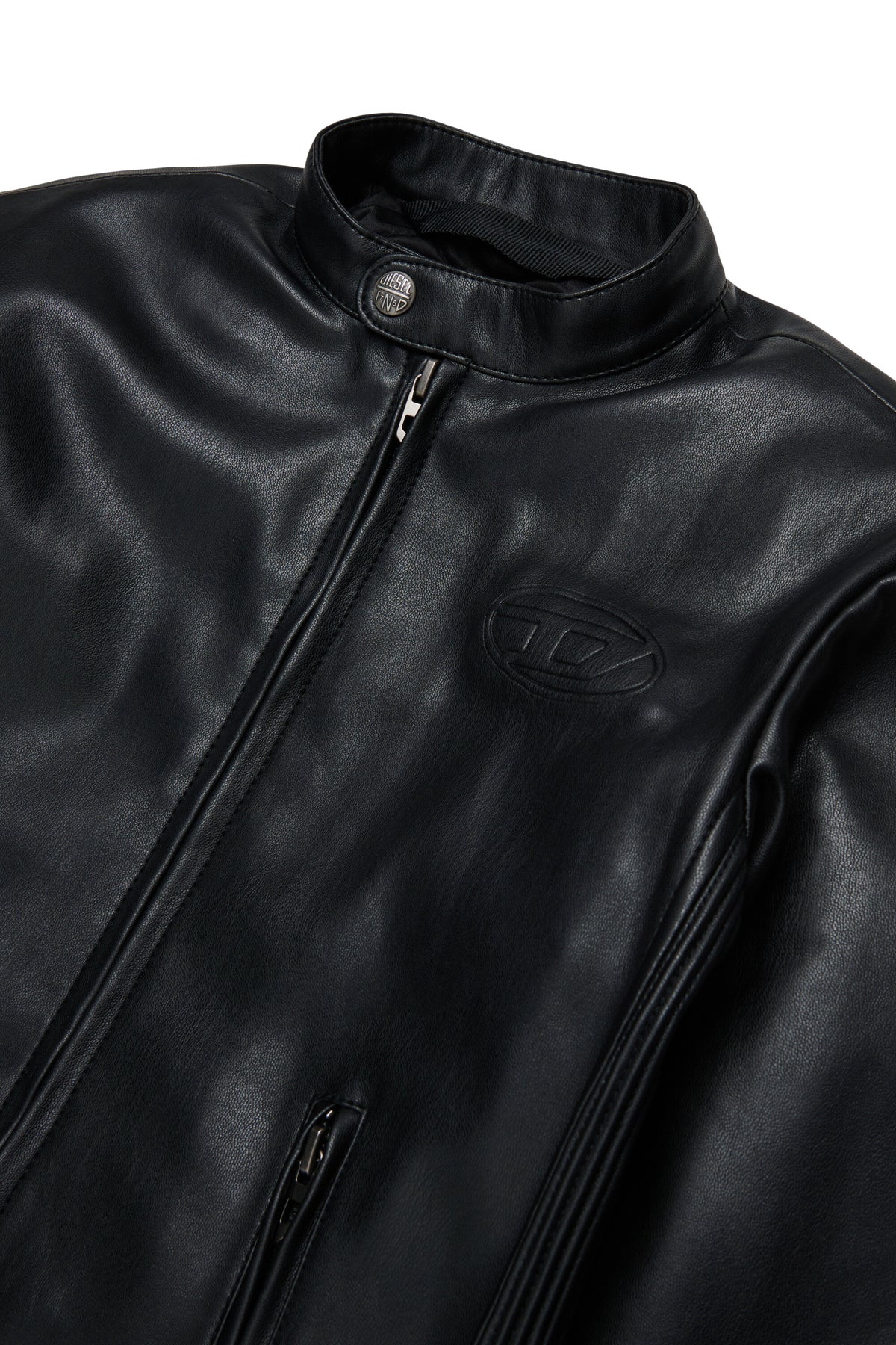 Chaqueta biker con logo estampado