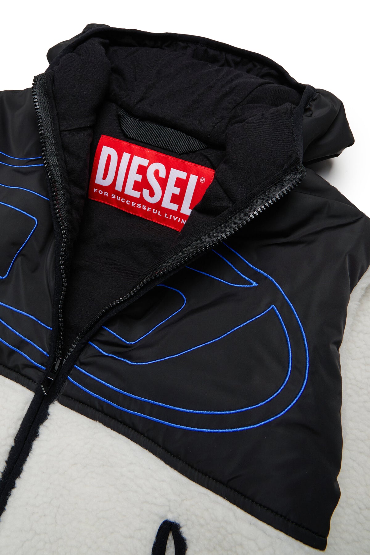 Chaqueta teddy con logo estampado