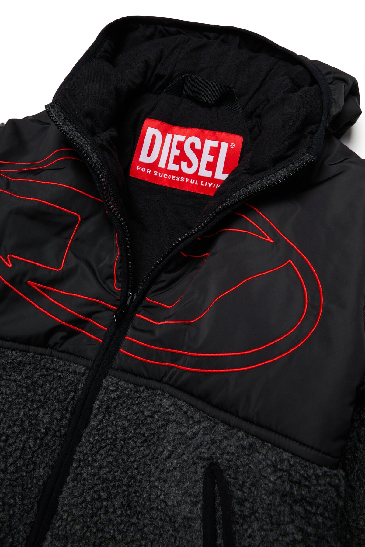 Chaqueta teddy con logo estampado