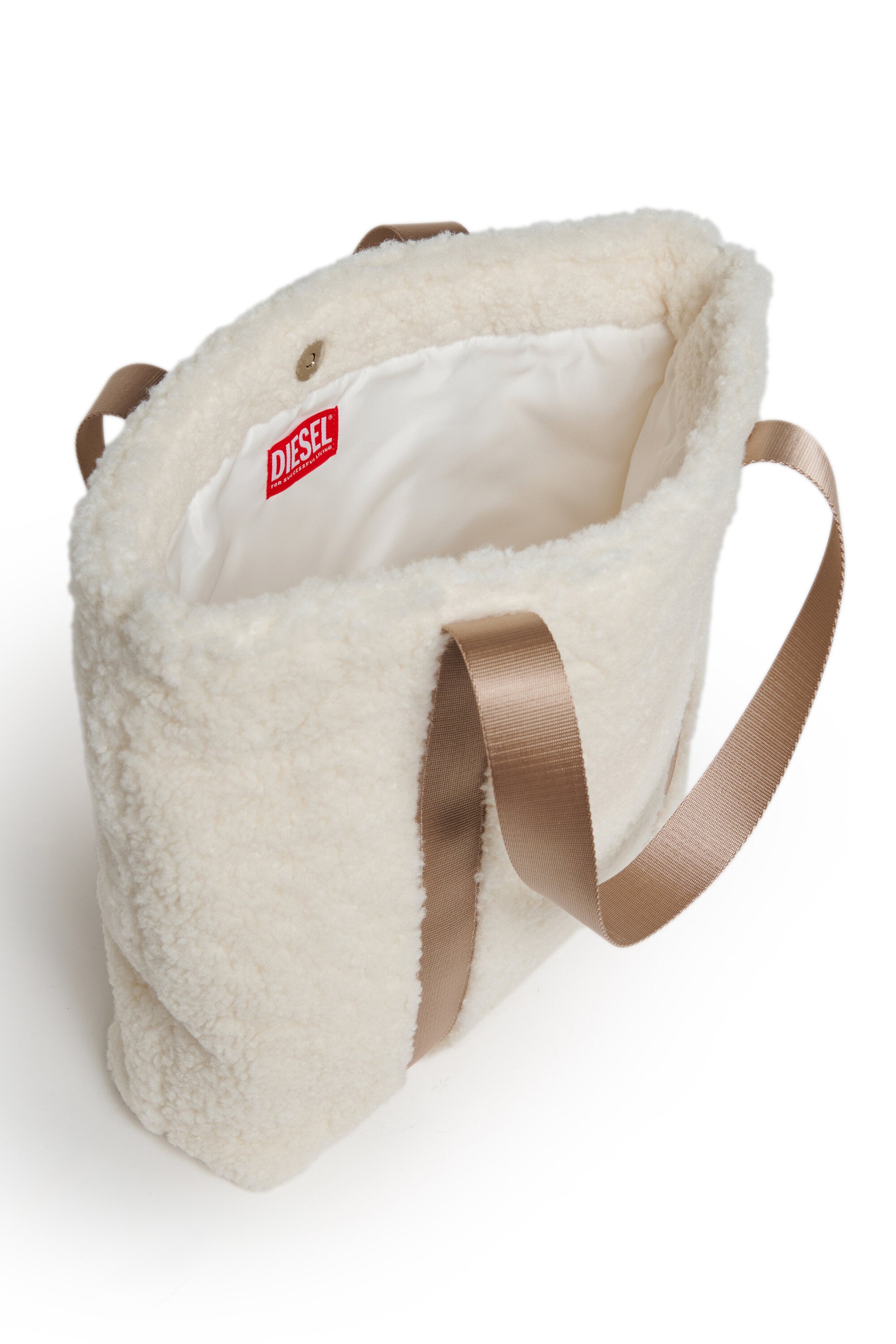 Bolso efecto peluche con logo