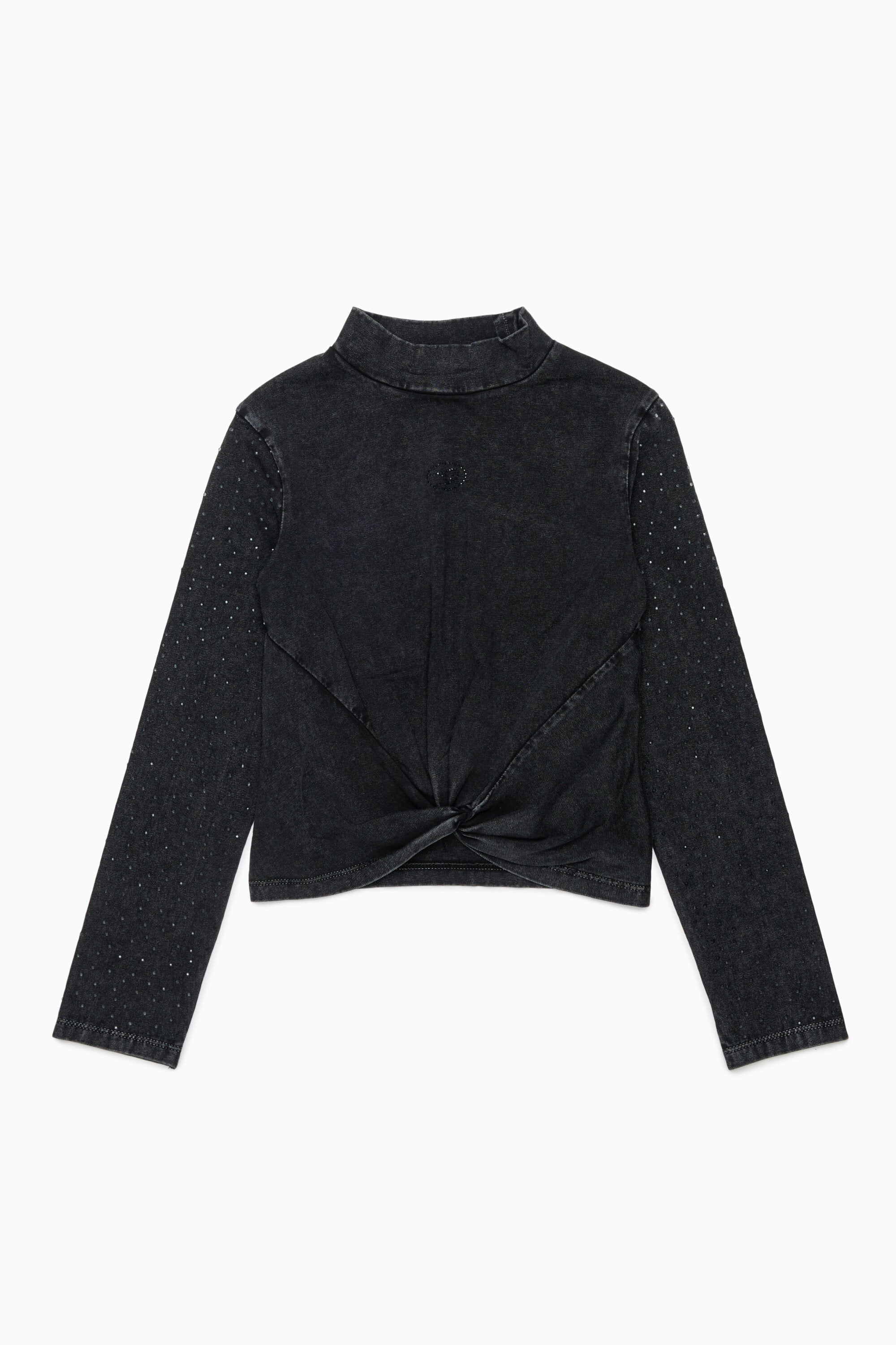 Long-sleeve T-shirt with front knot