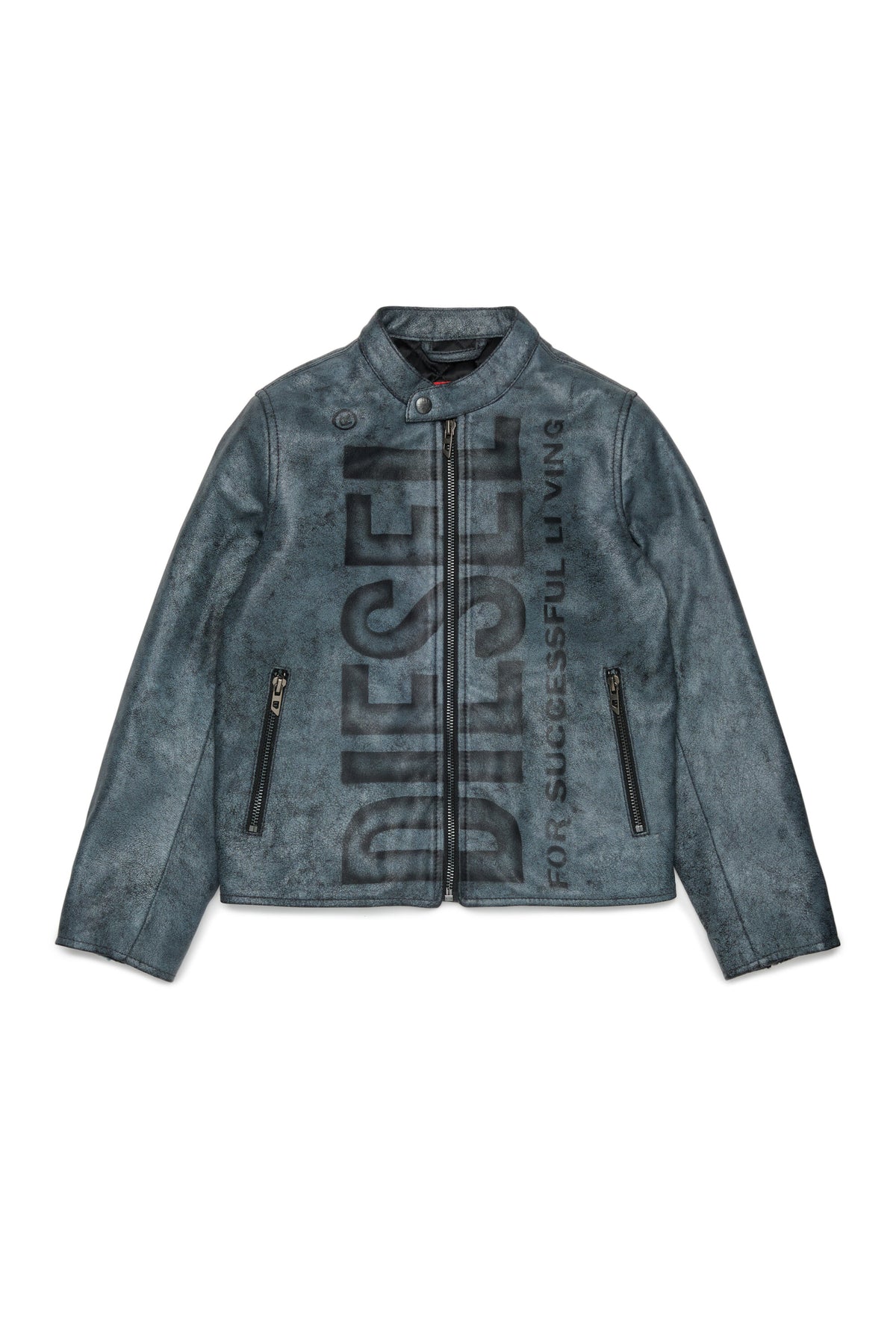 Chaqueta biker con logo estampado
