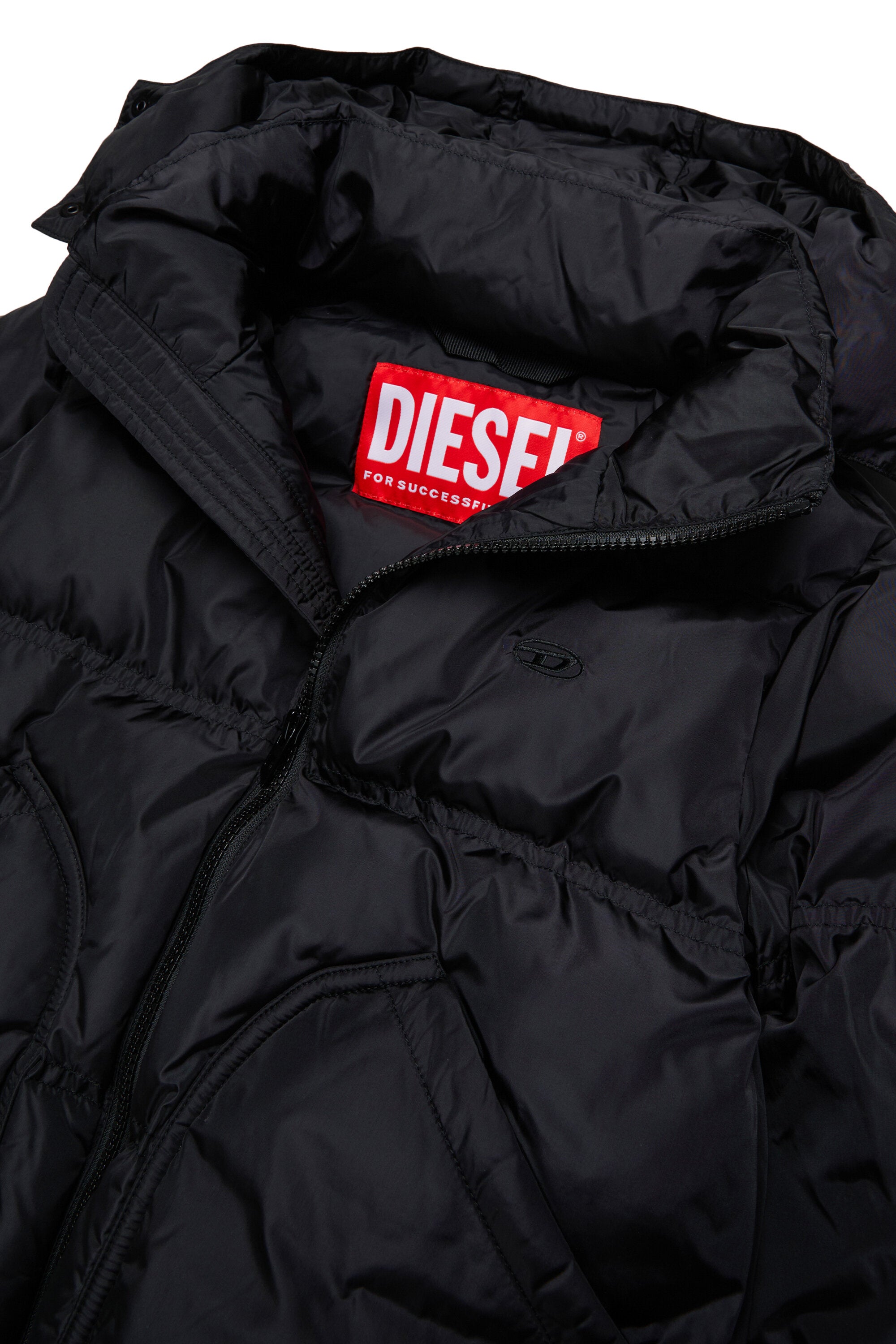 Padded jacket with printed logo