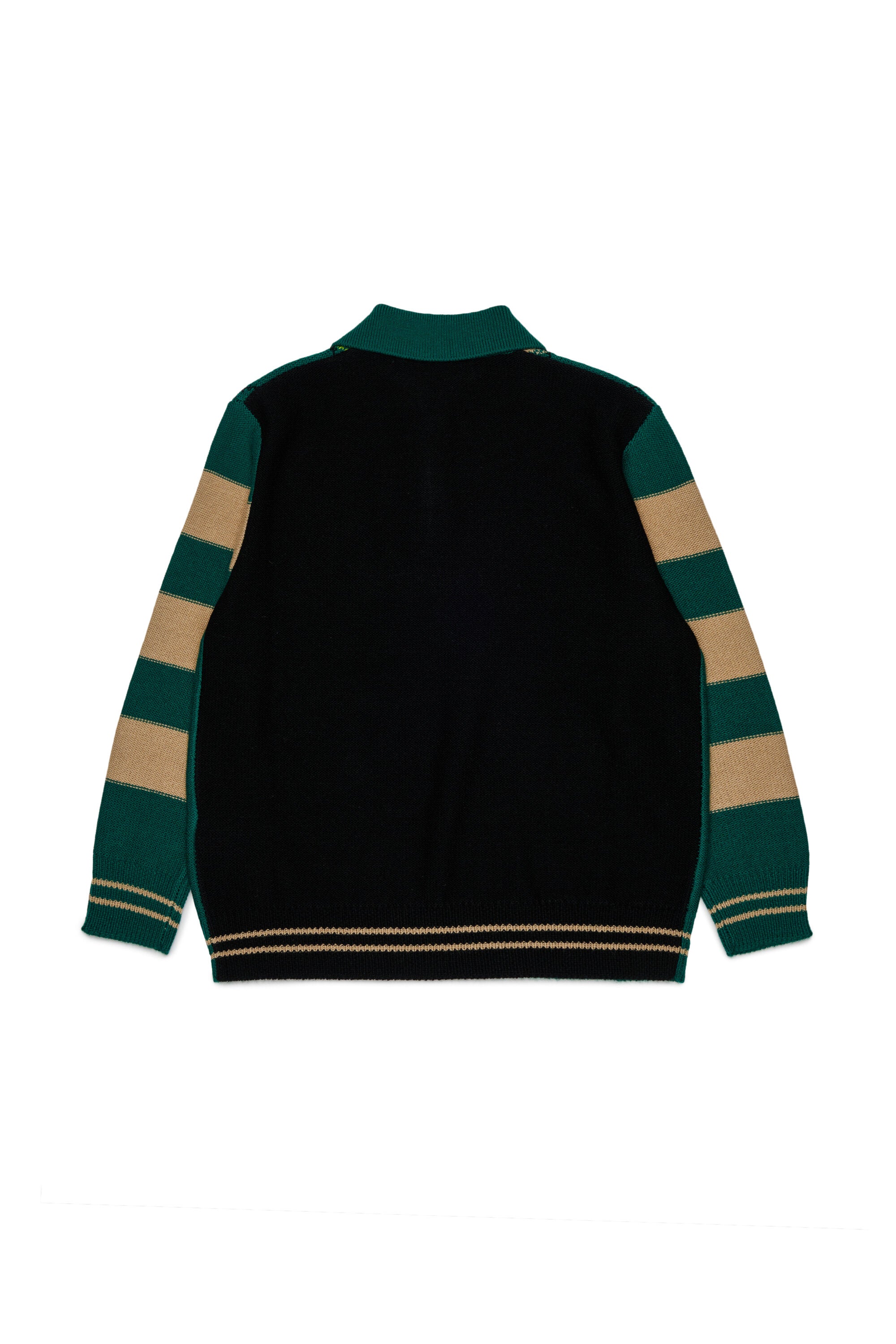 Wool blend polo shirt with logo