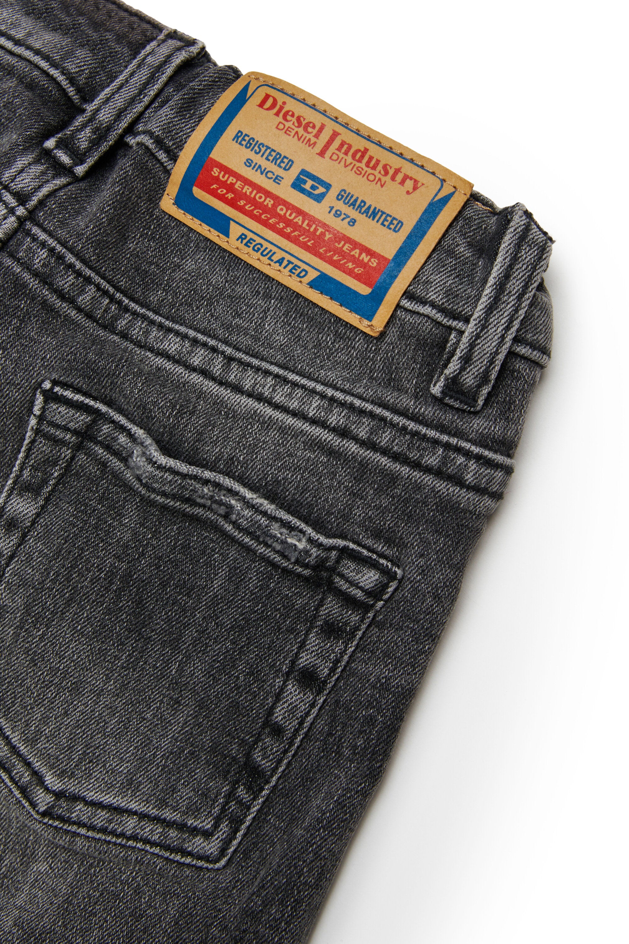 Dark gray regular jeans with rips - D-Jools-B