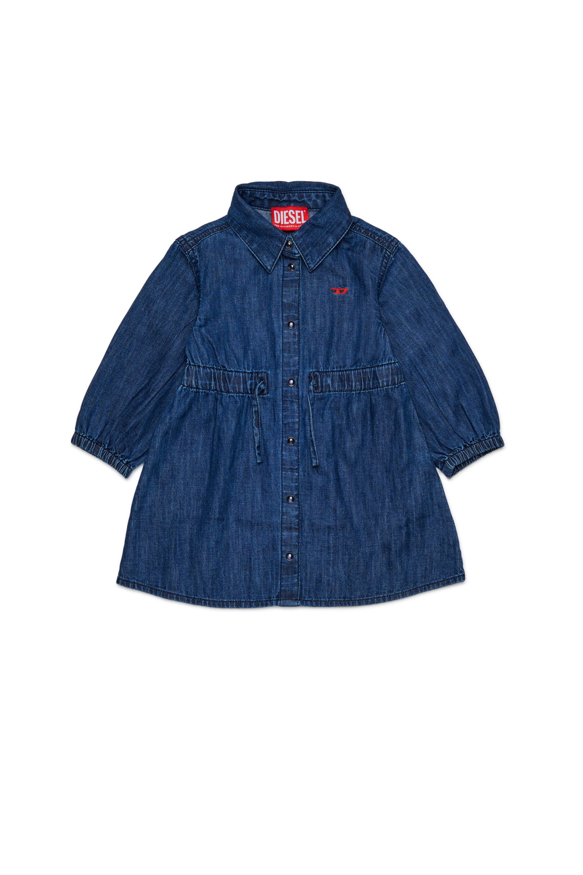 Vestido vaquero ligero con cordón