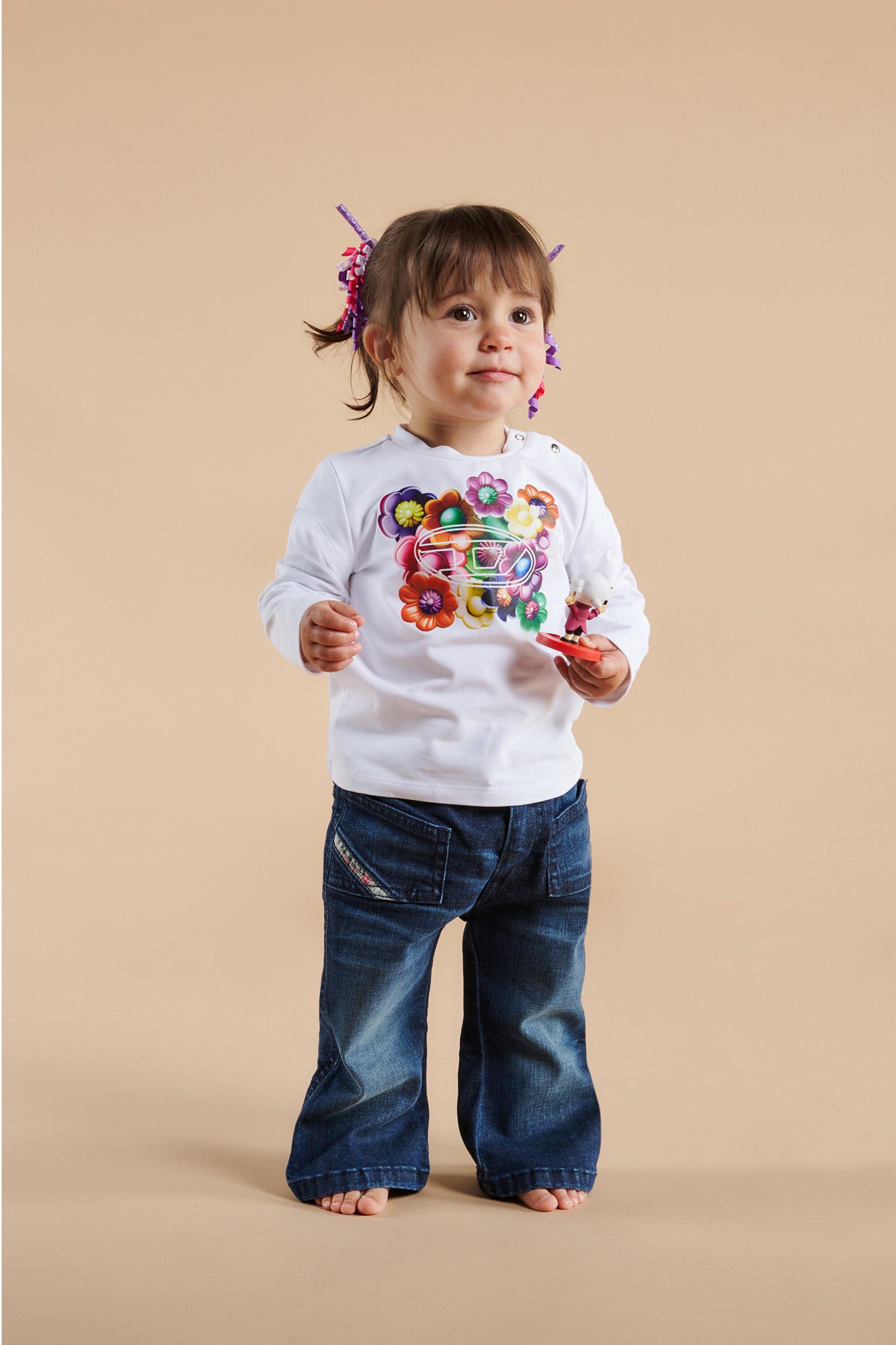 Camiseta de punto elástico con estampado Flower