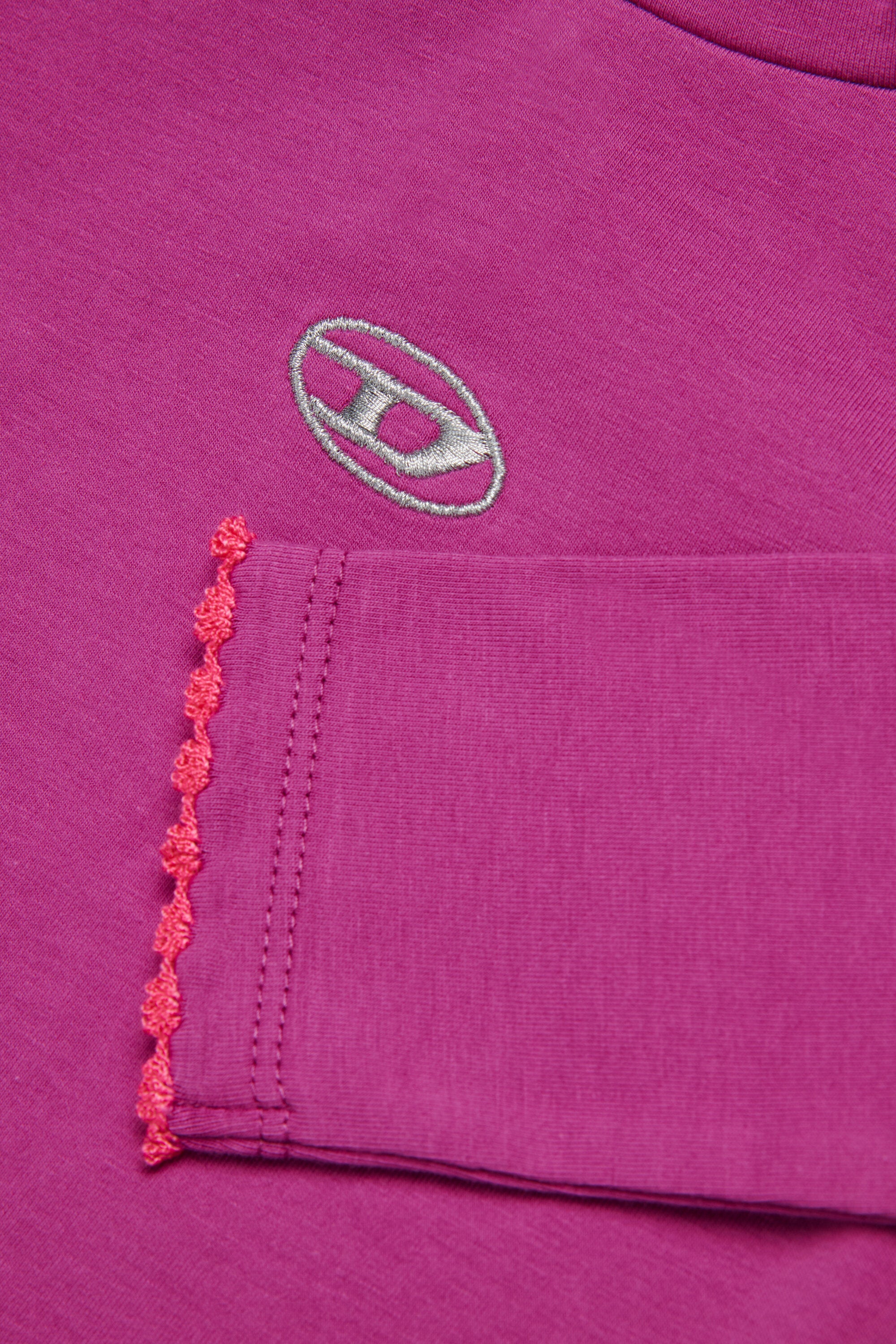 Cuello alto de jersey elástico con logotipo D ovalado de lúrex