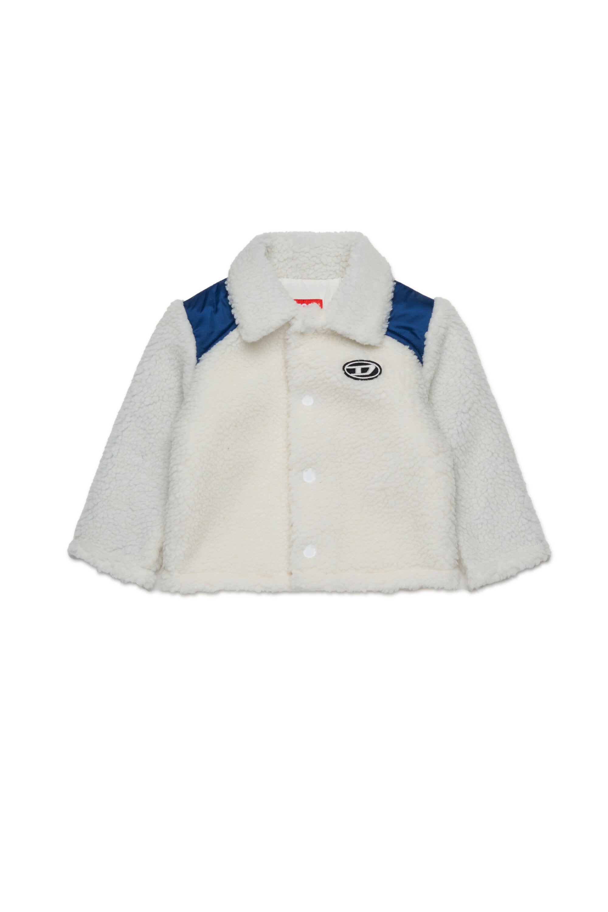 Chaqueta Teddy con inserciones en contraste