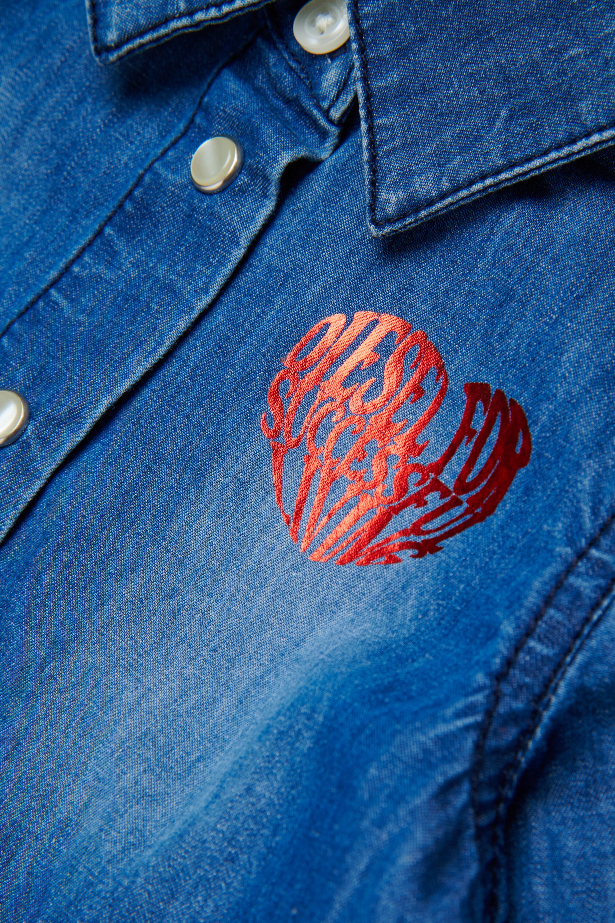 Denim dress with logo