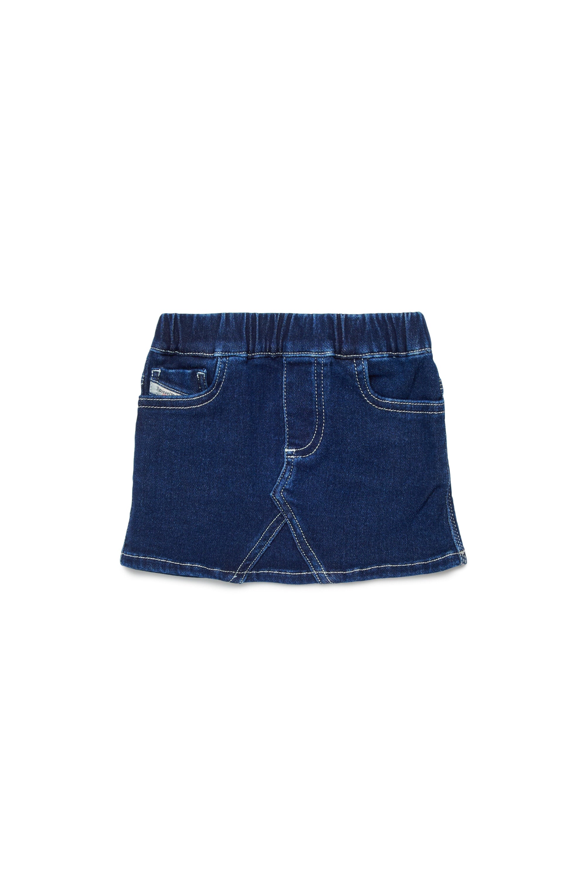 Falda vaquera con logo