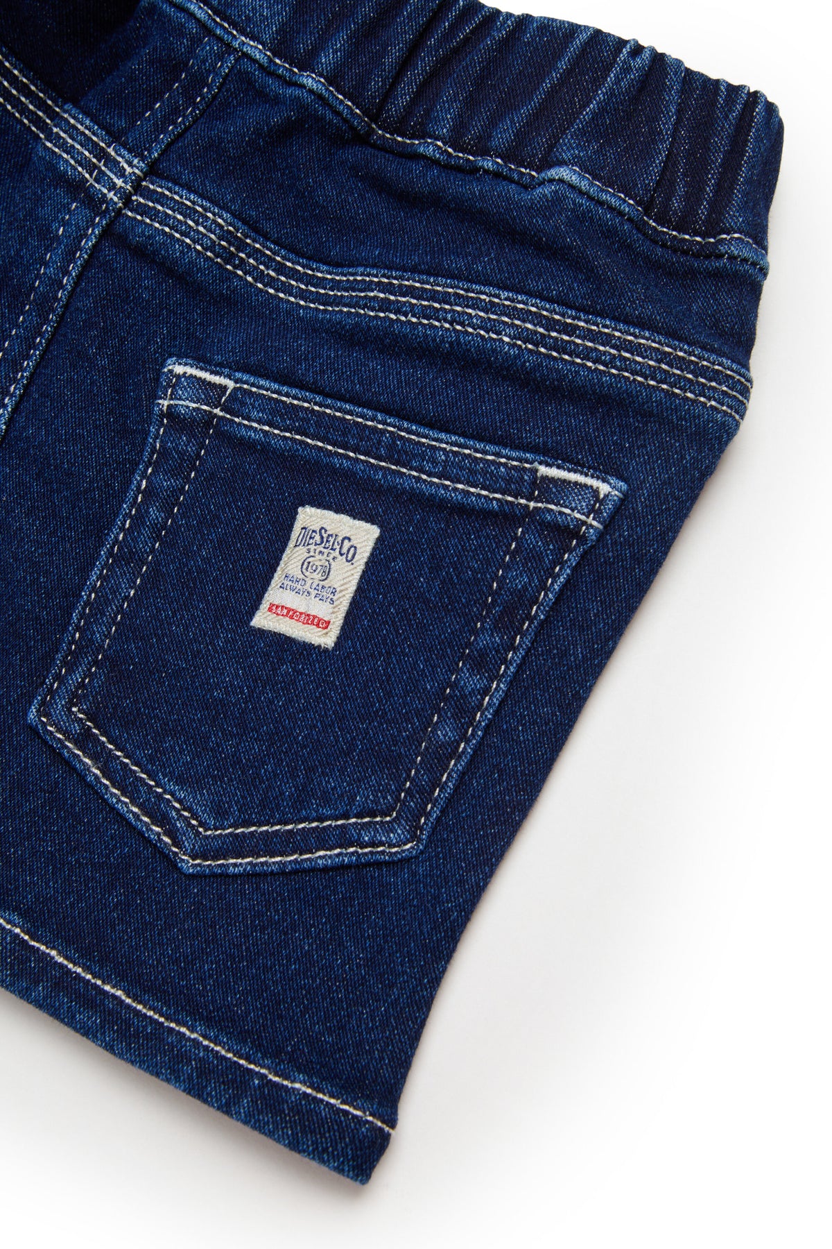 Denim skirt with logo