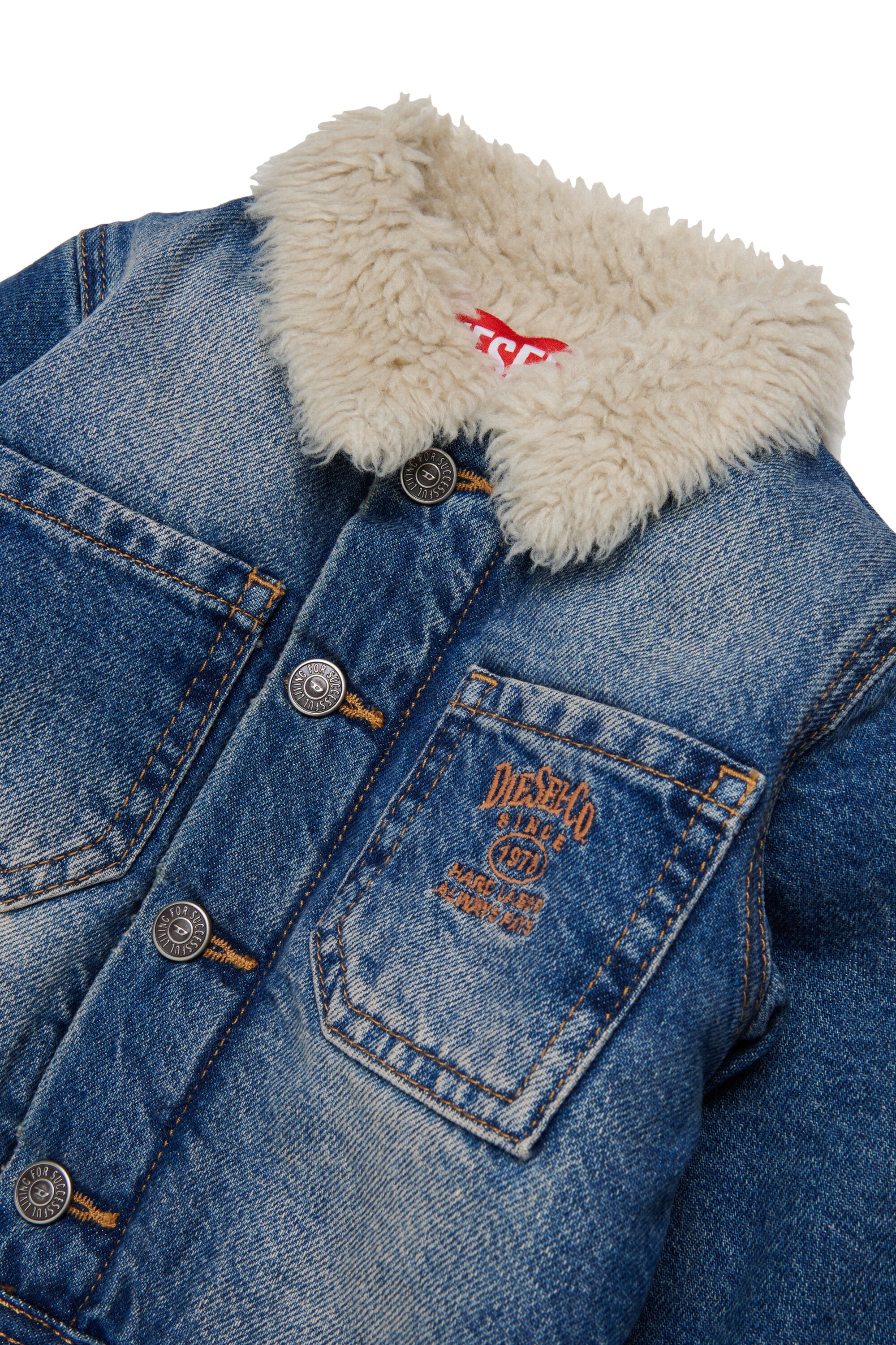 Denim jacket with printed logo