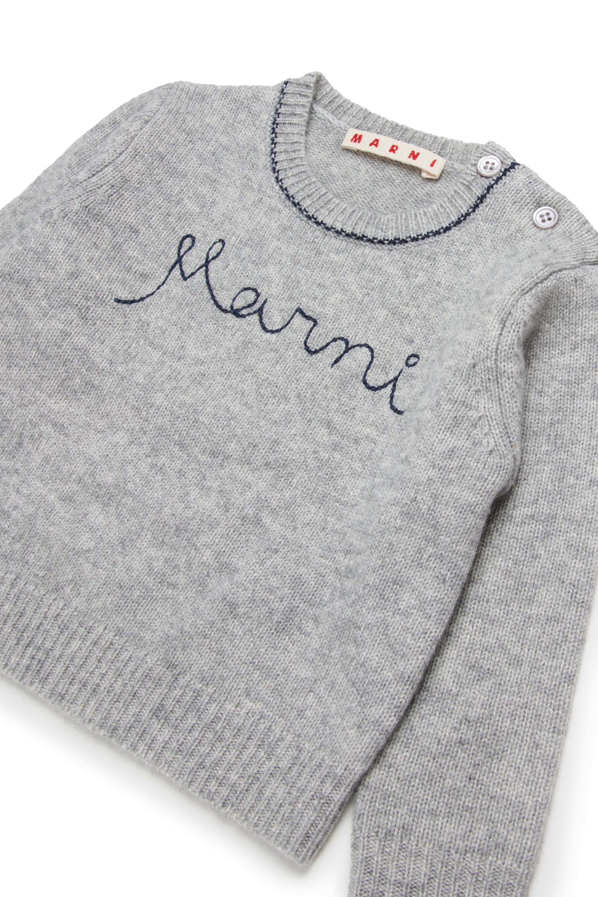 Jersey de cuello redondo en mezcla de lana y cachemira