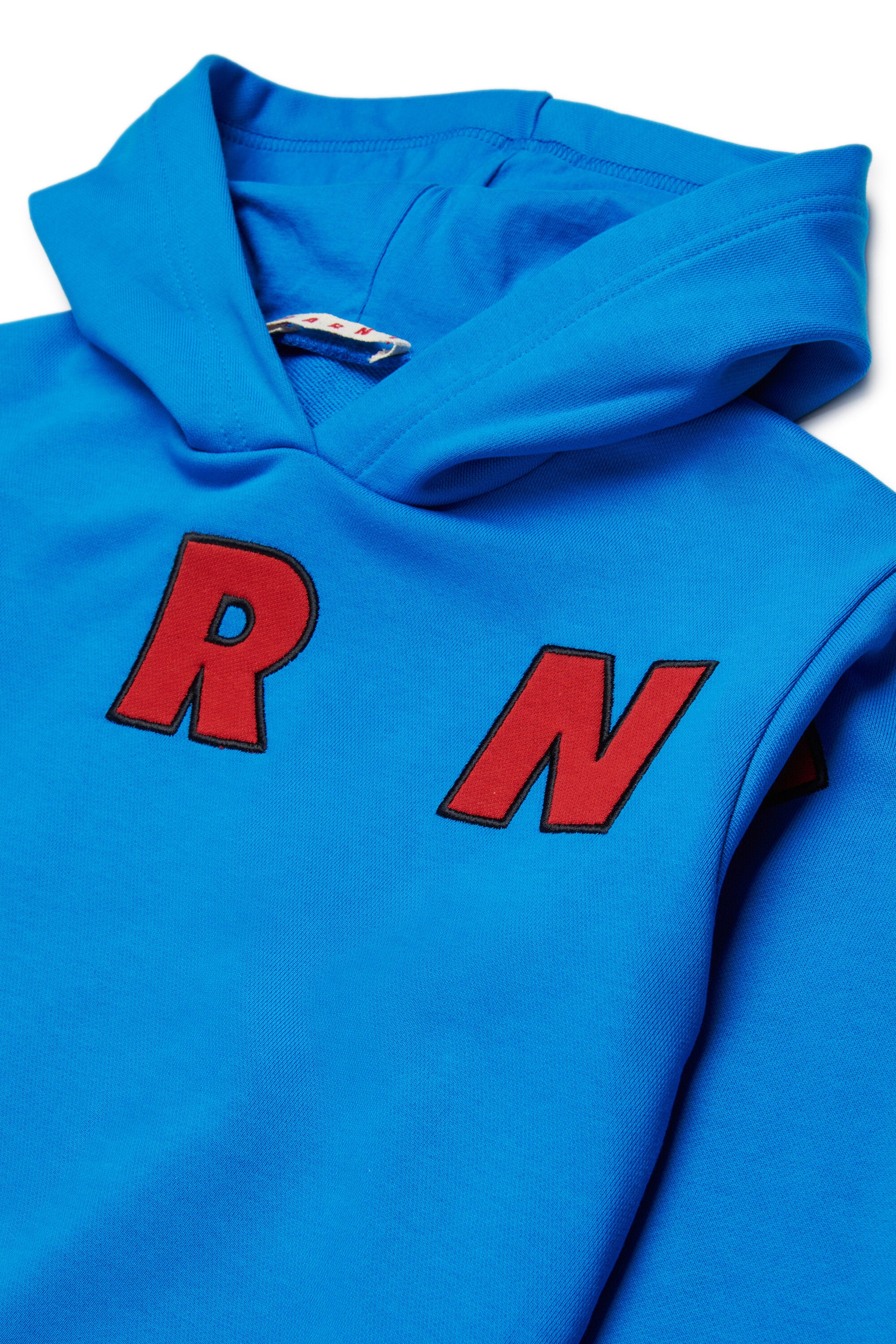 Hooded sweatshirt with embroidered Marni patch logo
