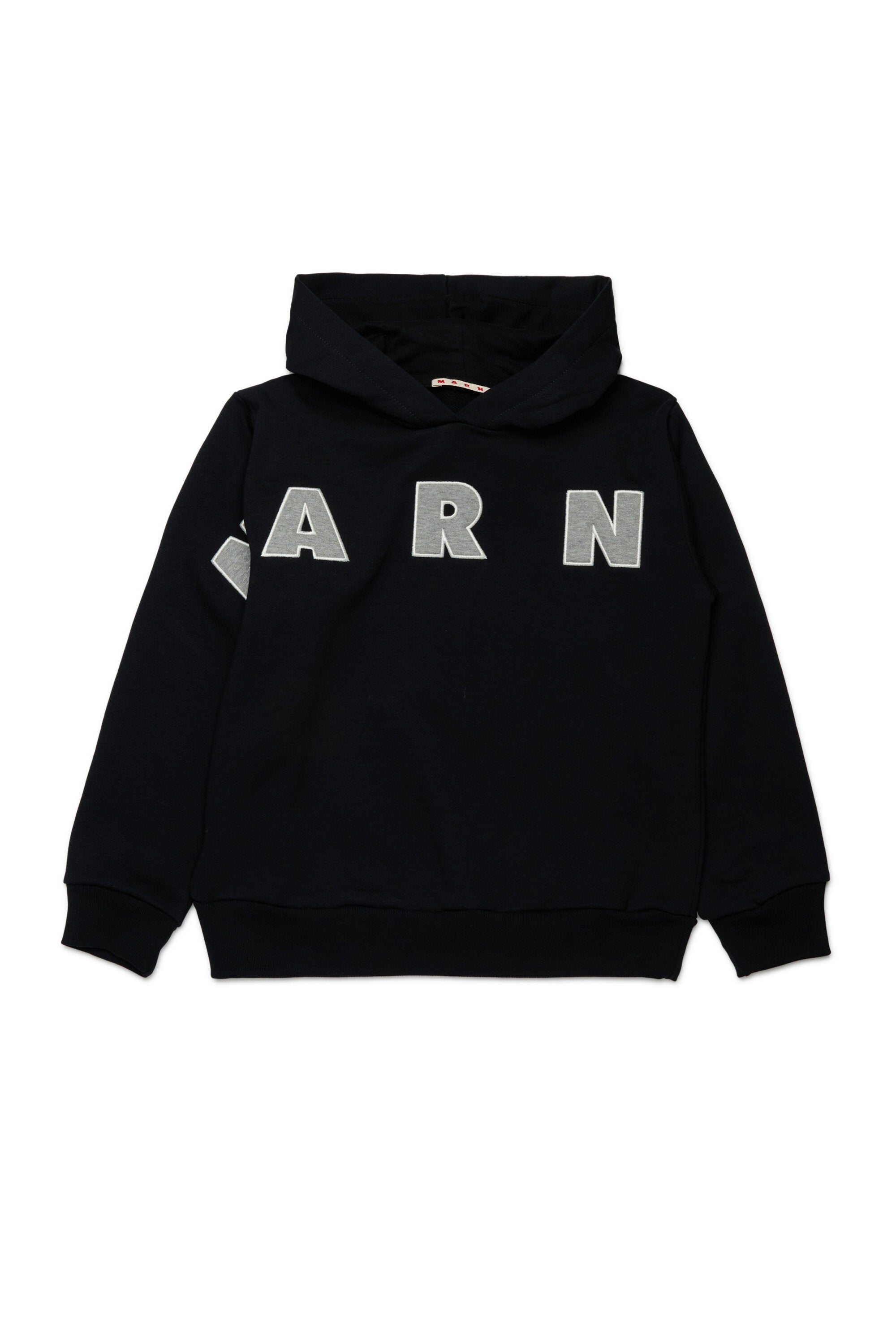 Hooded sweatshirt with embroidered Marni patch logo