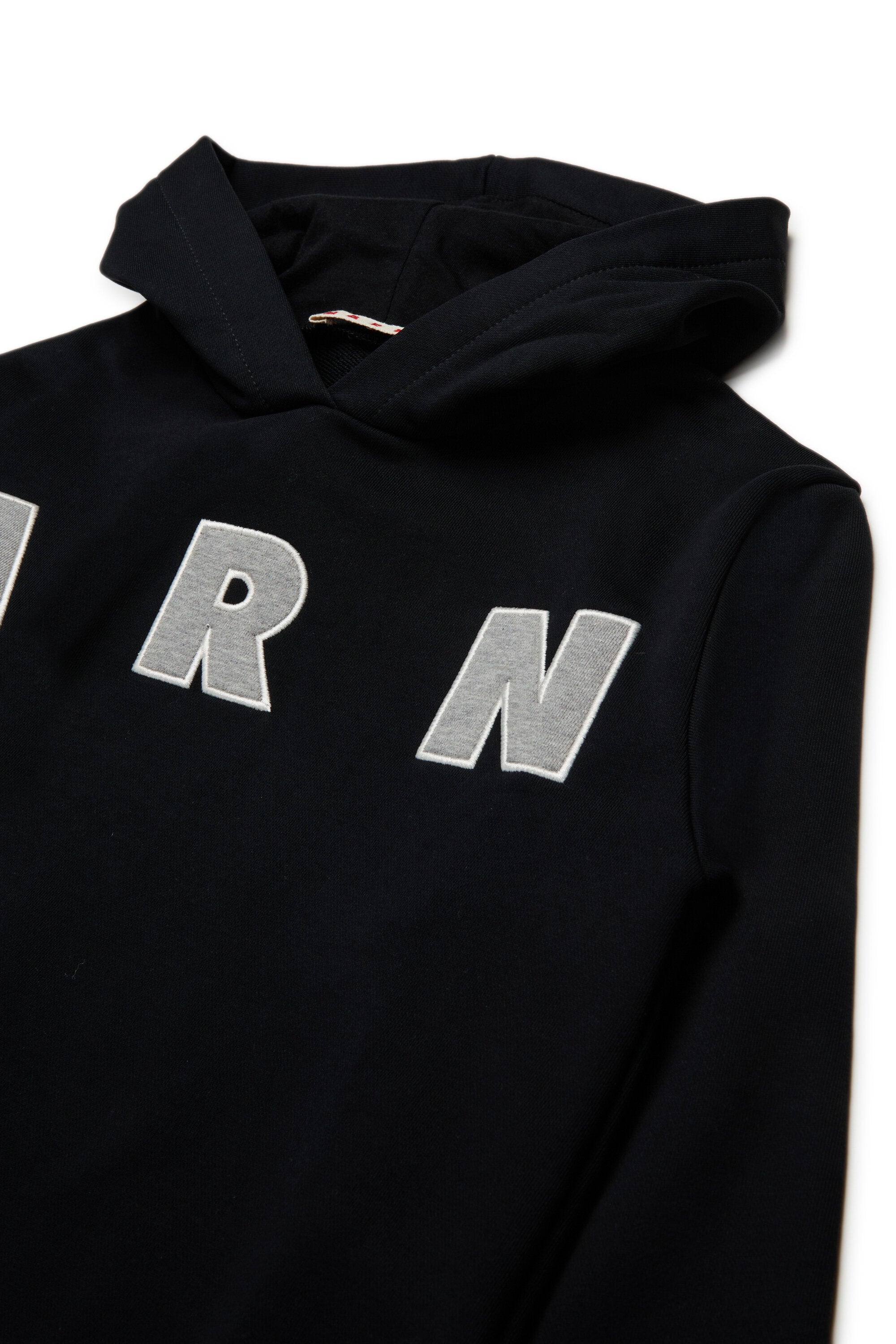 Hooded sweatshirt with embroidered Marni patch logo