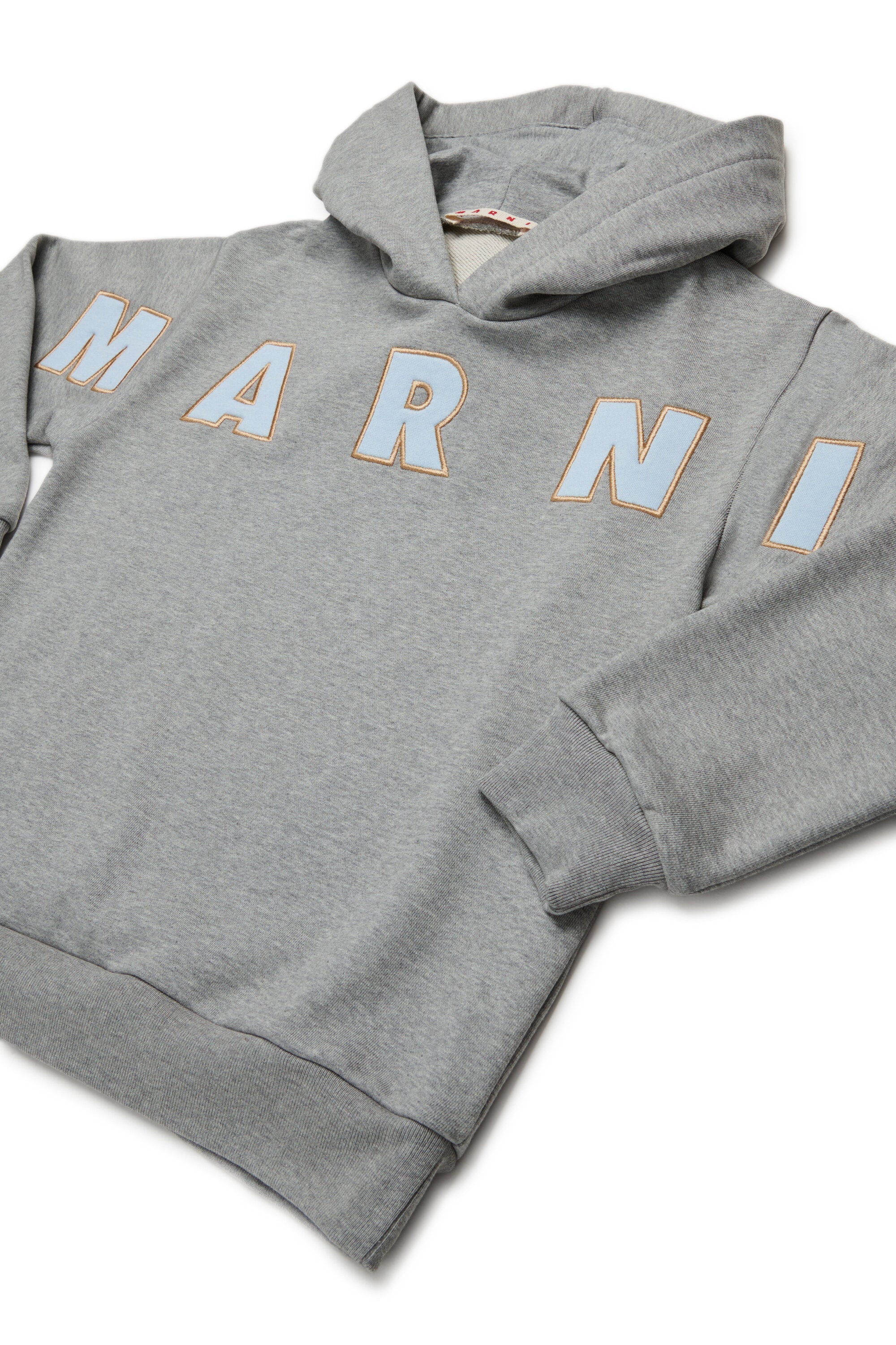 Hooded sweatshirt with embroidered Marni patch logo