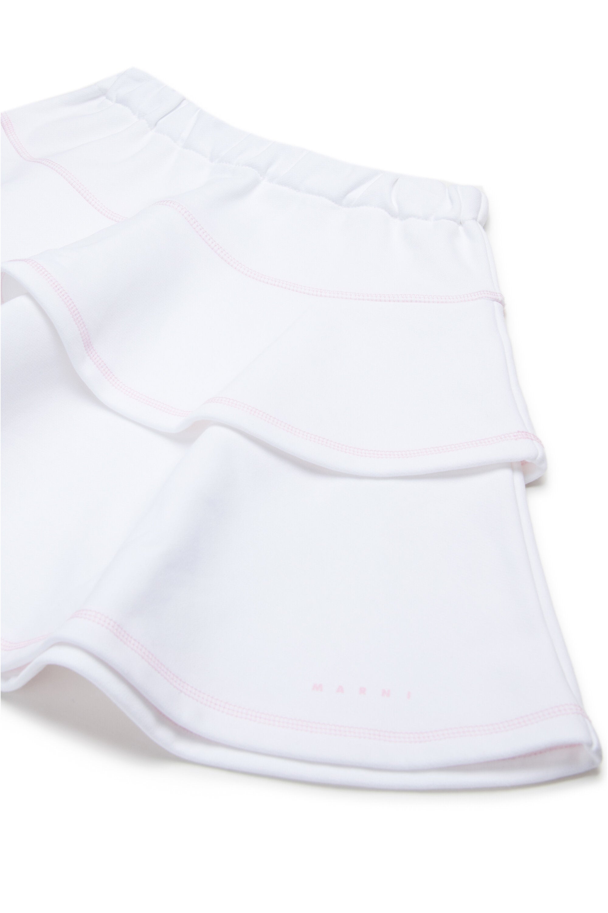 Falda de felpa con volantes dobles