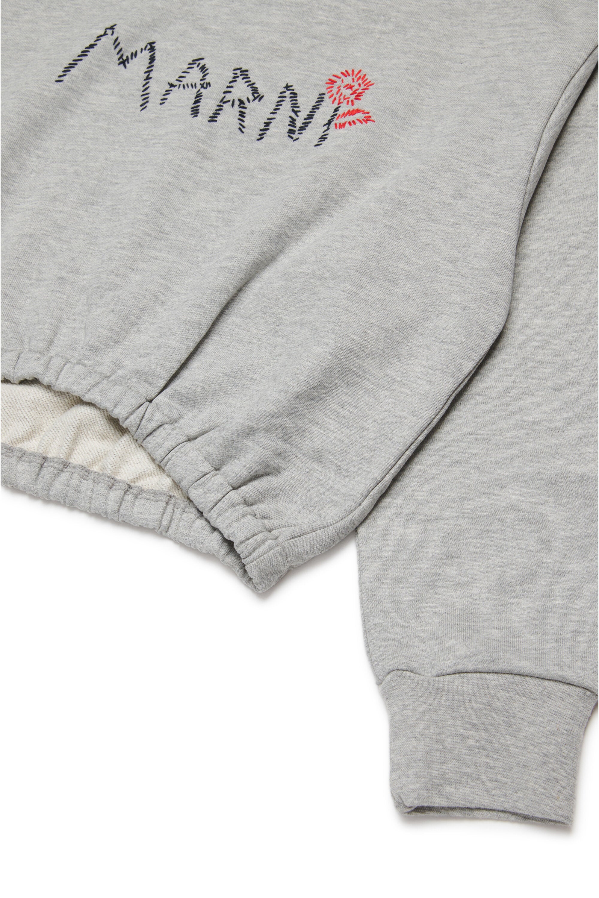 Marni Flower branded crew-neck cropped sweatshirt