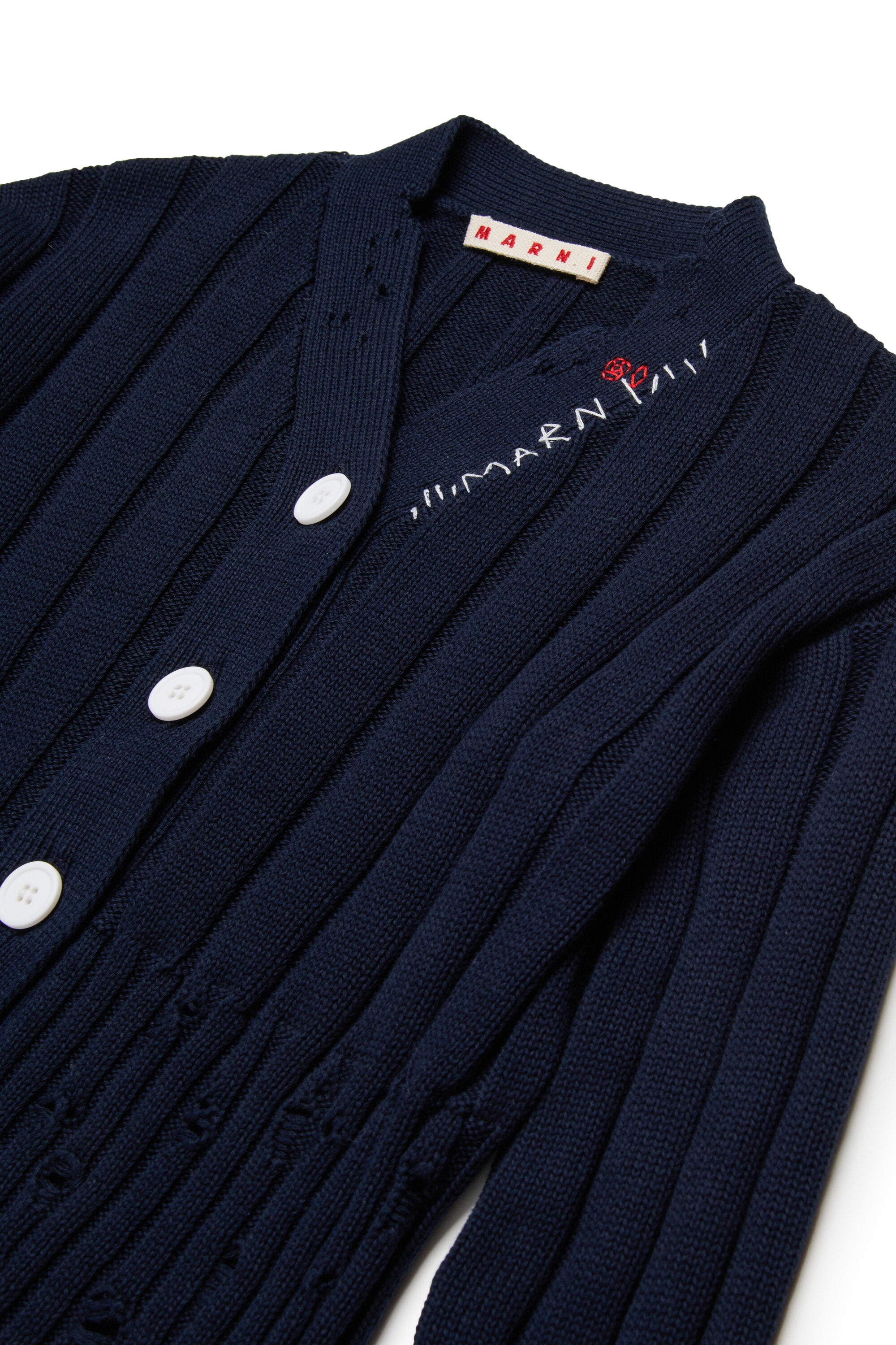 Cárdigan de canalé con rotos