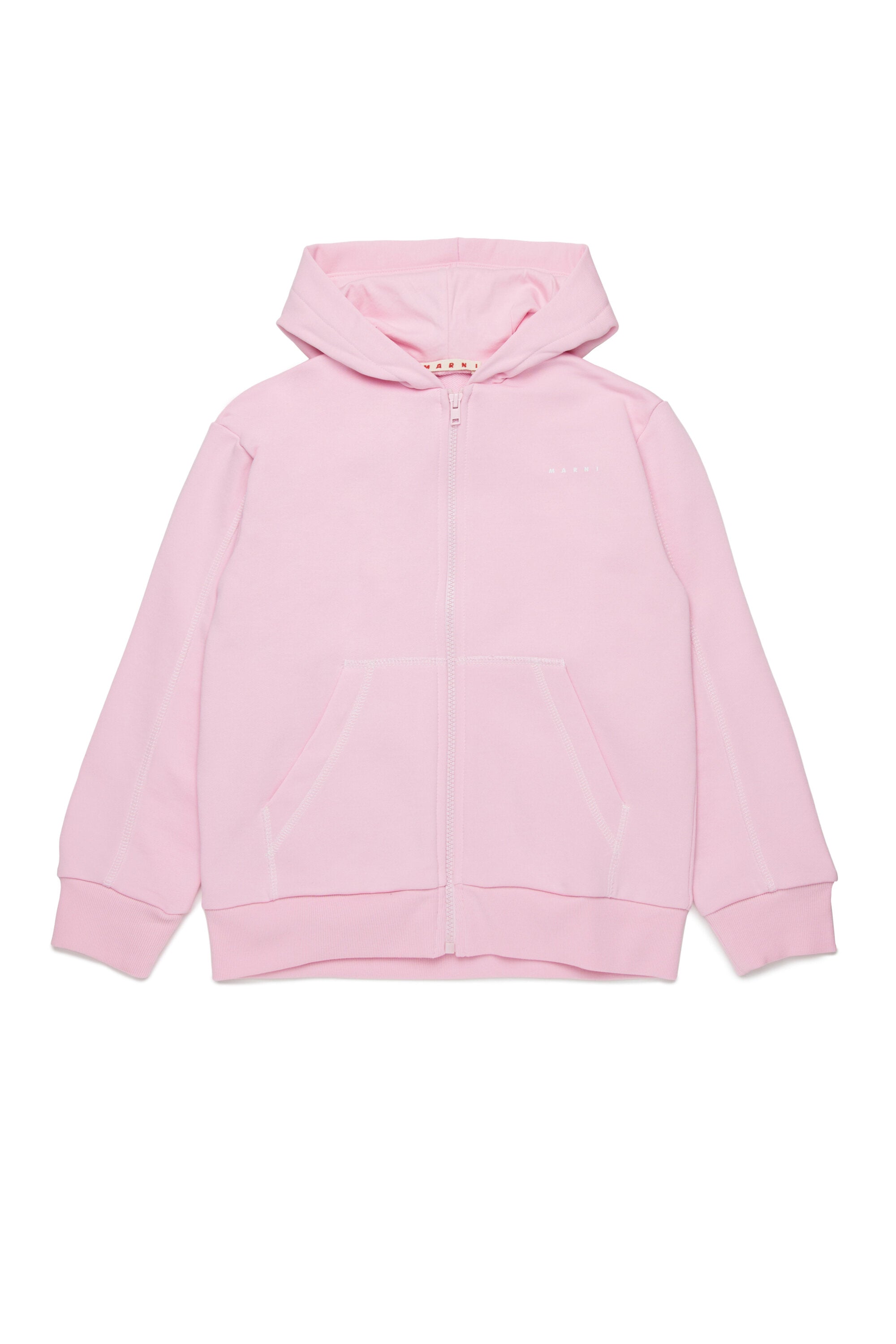 Sudadera con cremallera y costuras en contraste