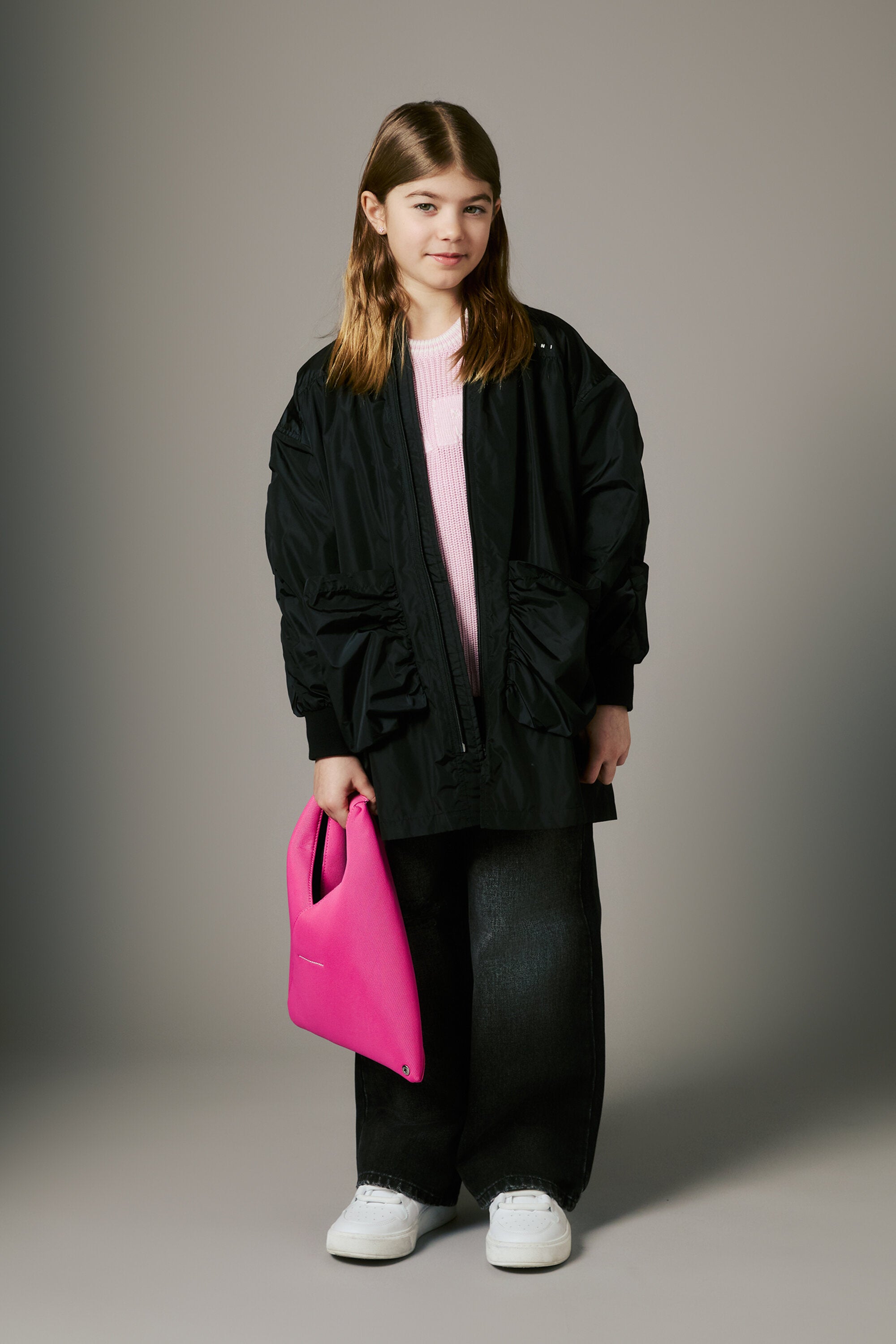 Chaqueta cortavientos larga con marca