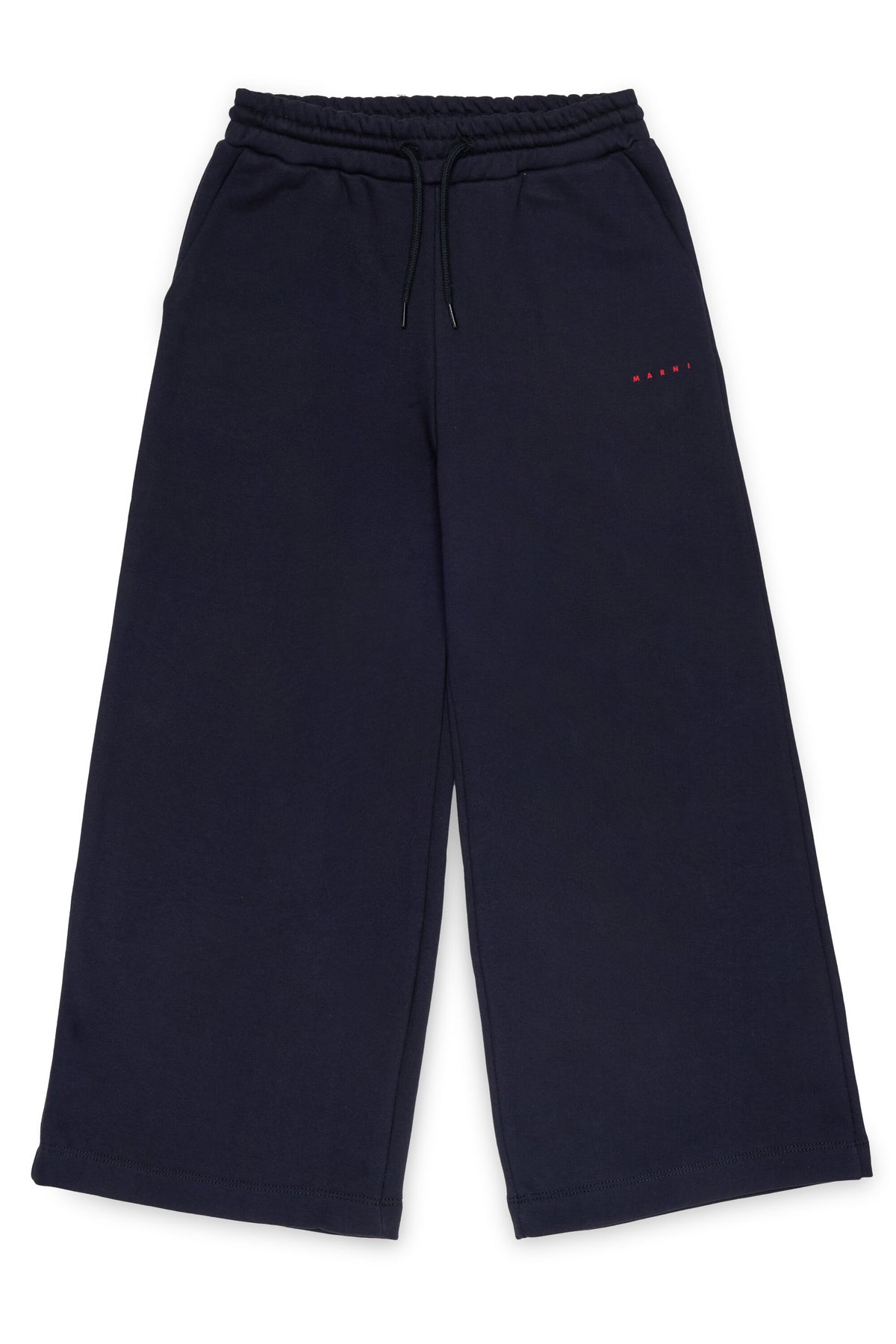 Branded fleece wide-leg pants
