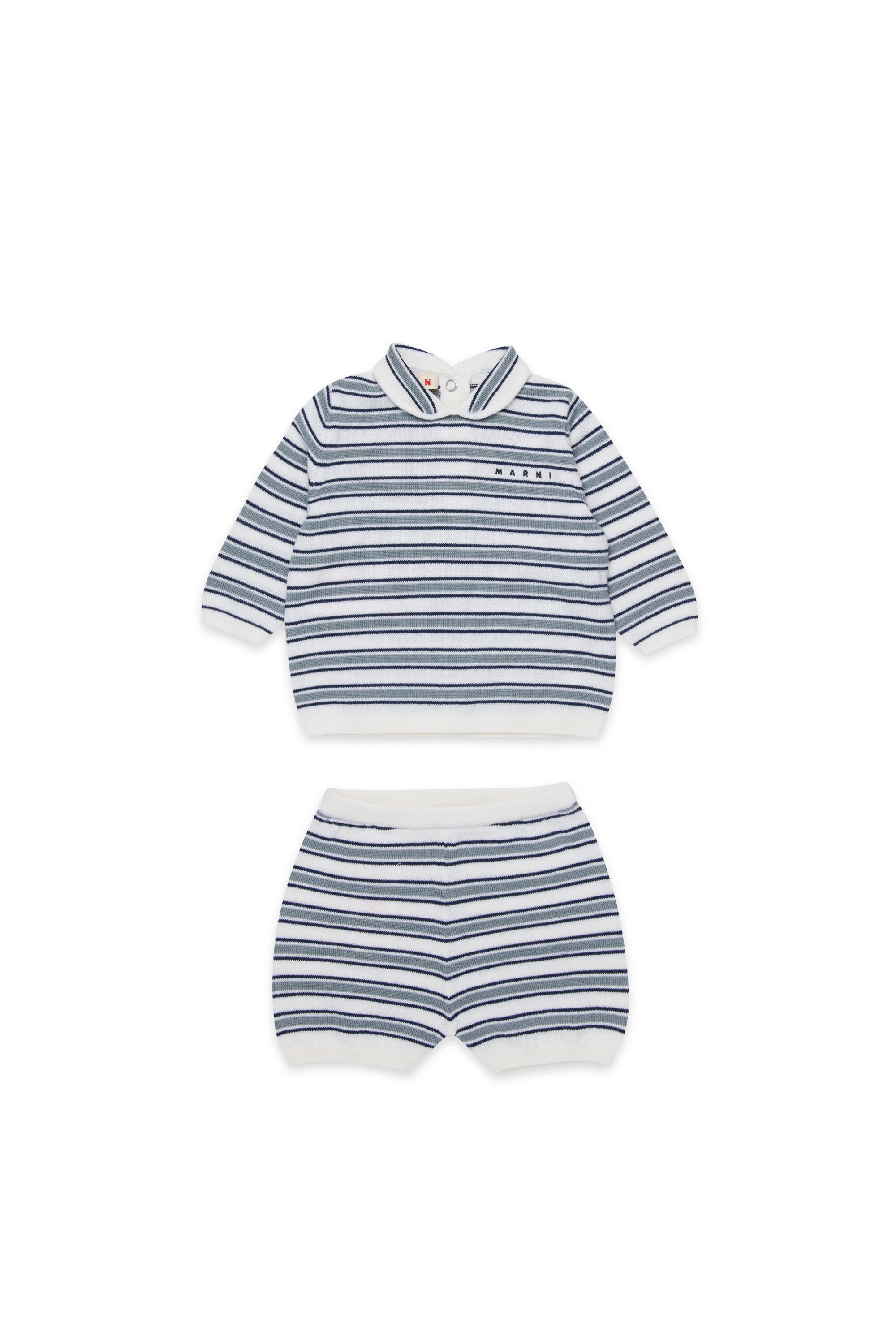 Allover striped wool tracksuit set