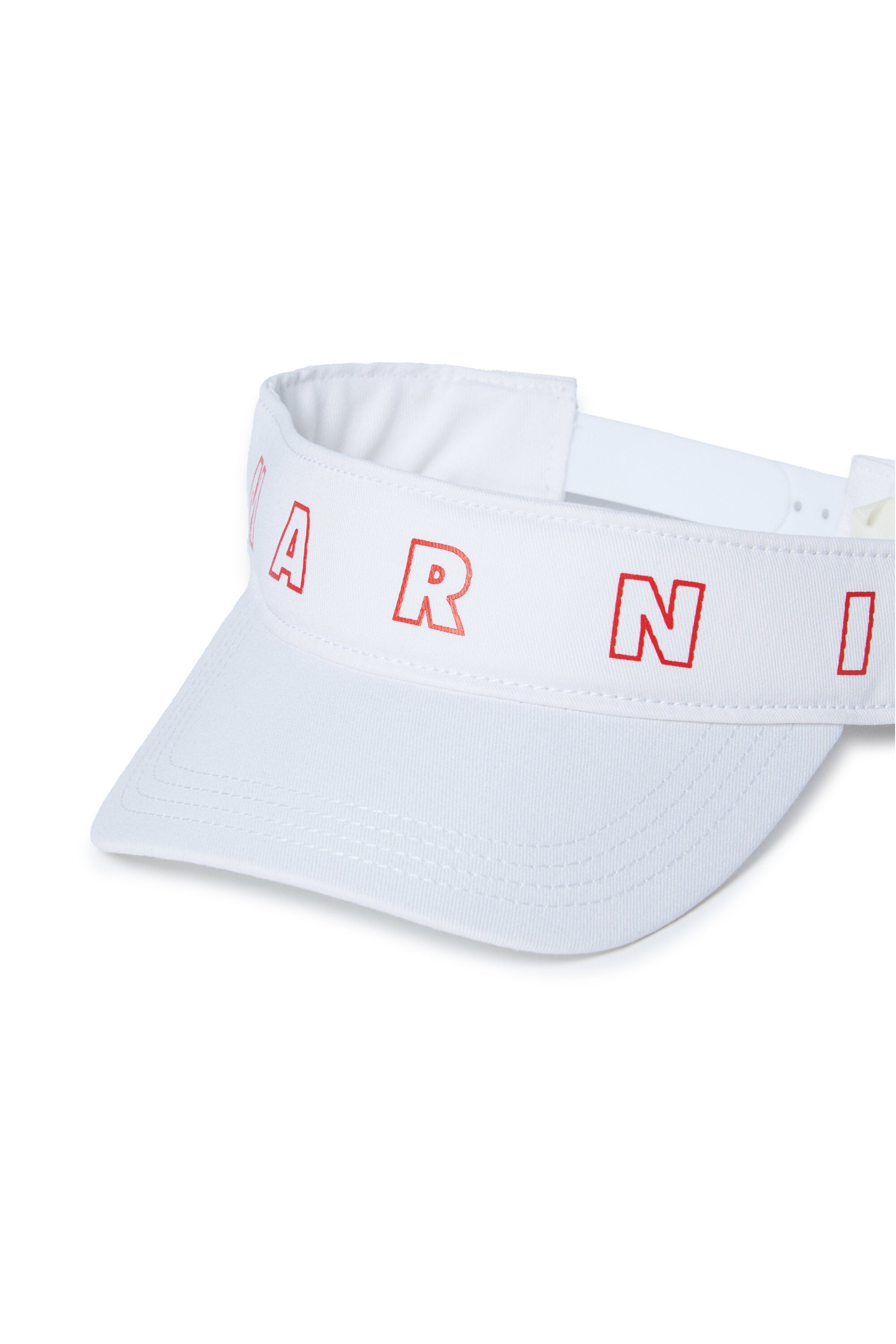 Visera de gabardina de marca con logotipo Marni Outline