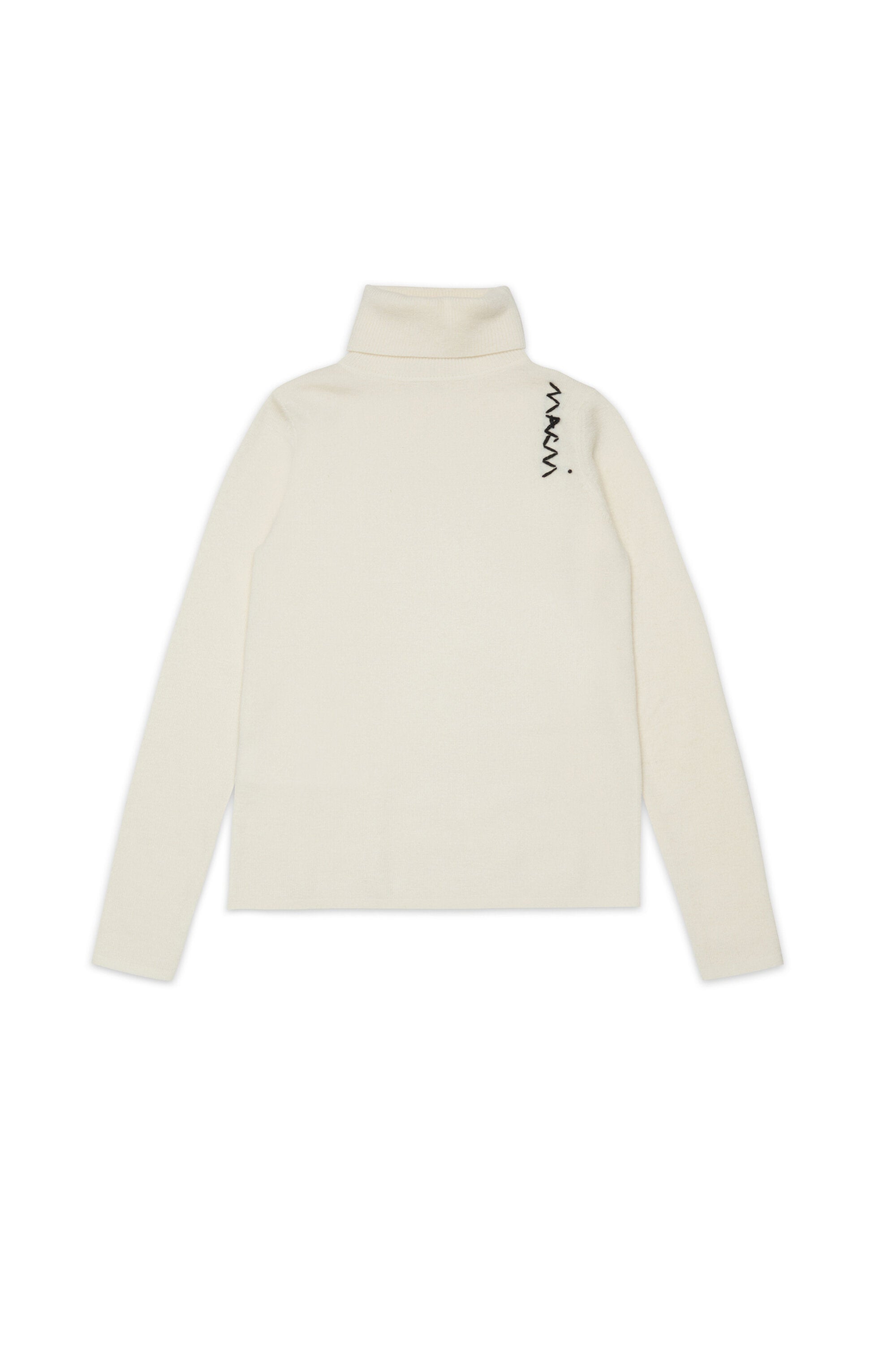 Jersey de cuello alto en mezcla de lana canalé