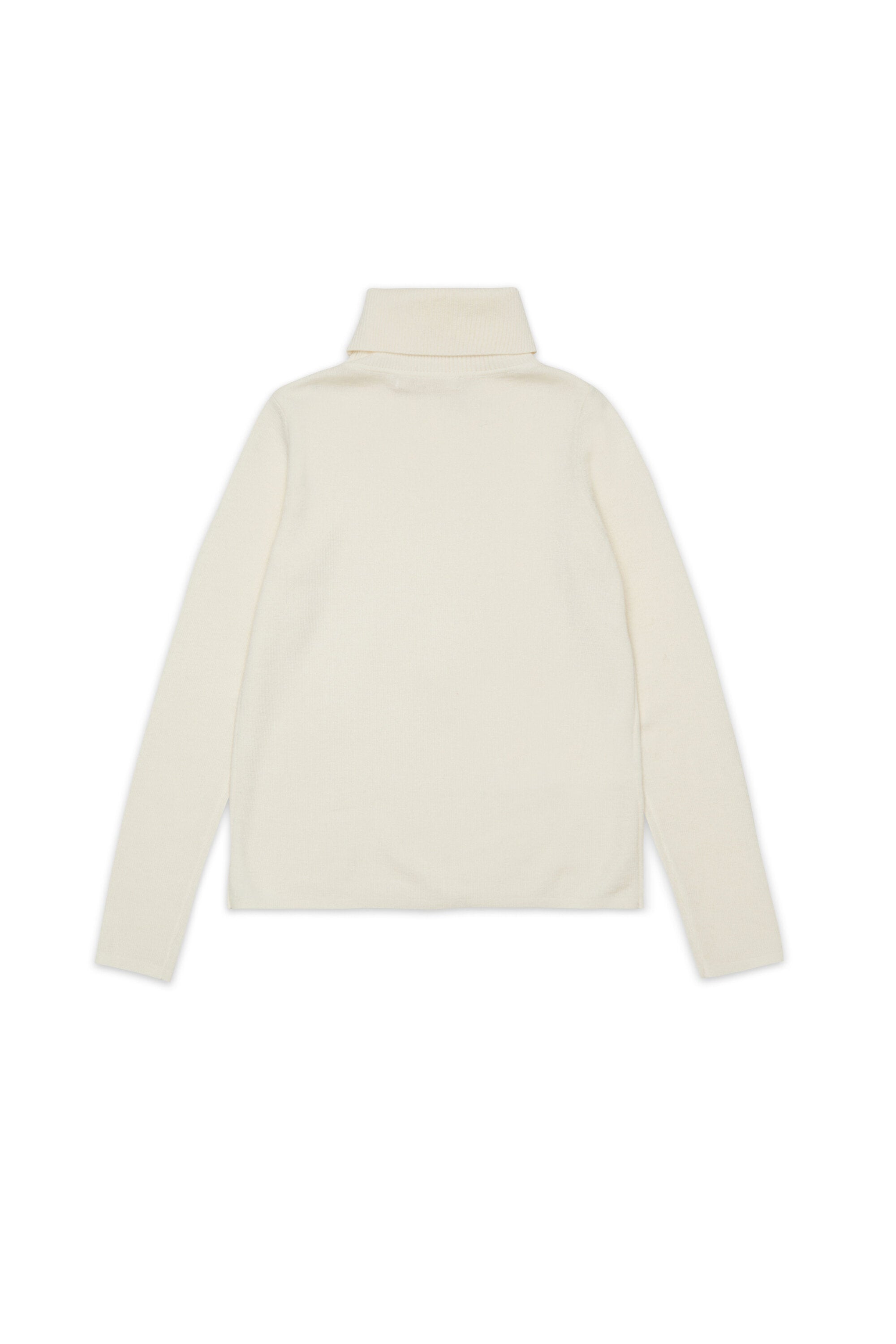 Jersey de cuello alto en mezcla de lana canalé